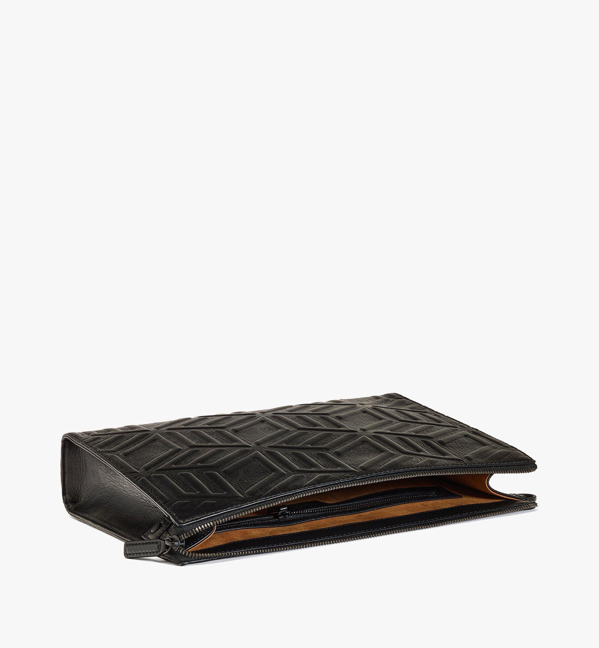 Aren Wristlet Zip Pouch in Crushed Cubic Leather - 3