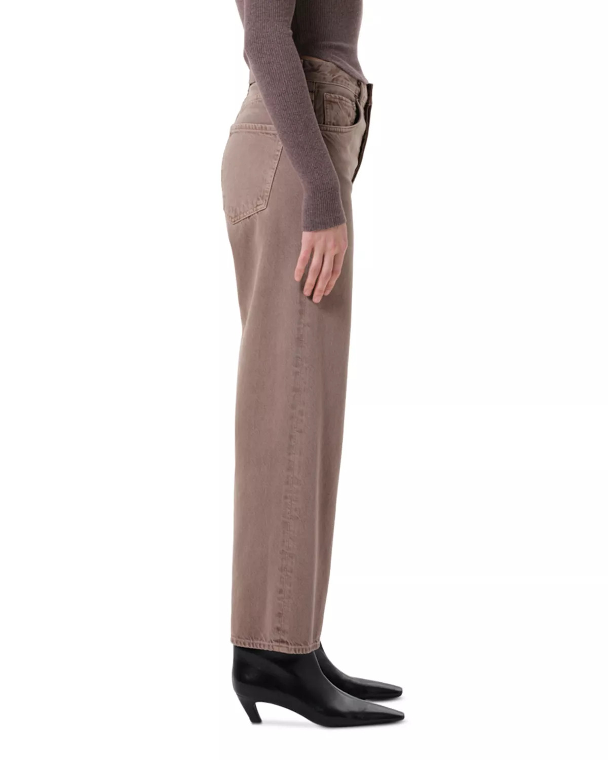 Ren High Rise Wide Leg Ankle Jeans in Ceramic - 4