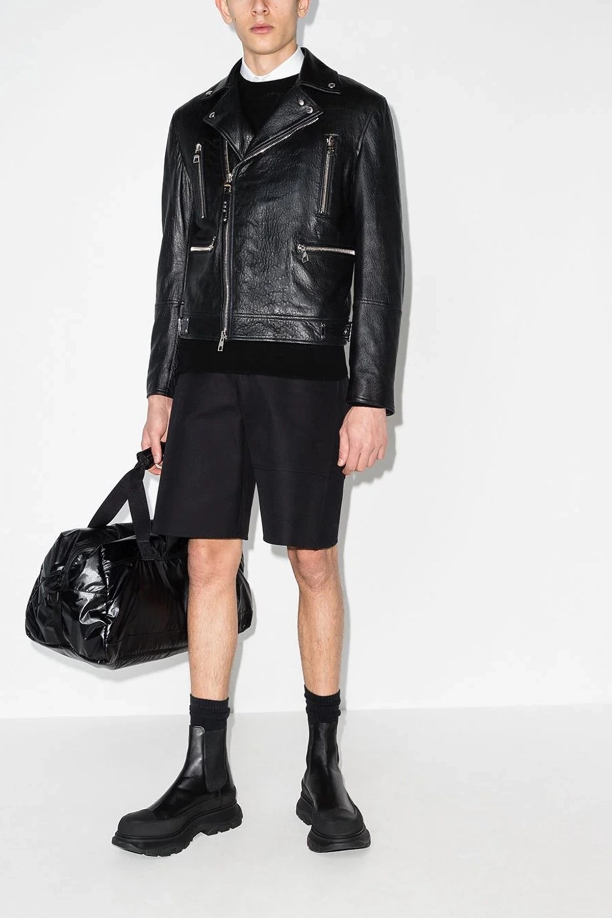 Texture leather jacket - 2