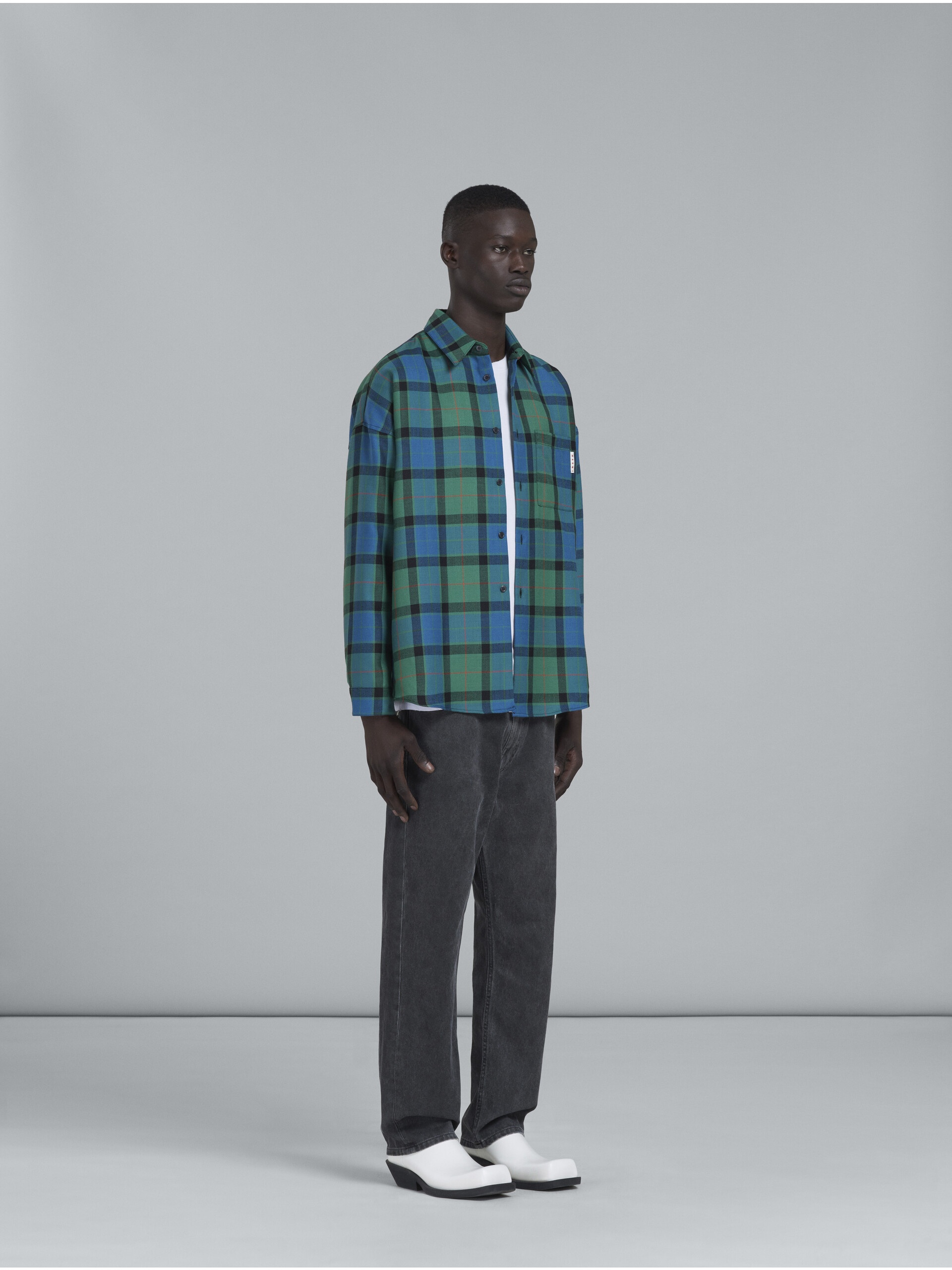 MULTICOLOR TARTAN WOOL SHIRT - 5