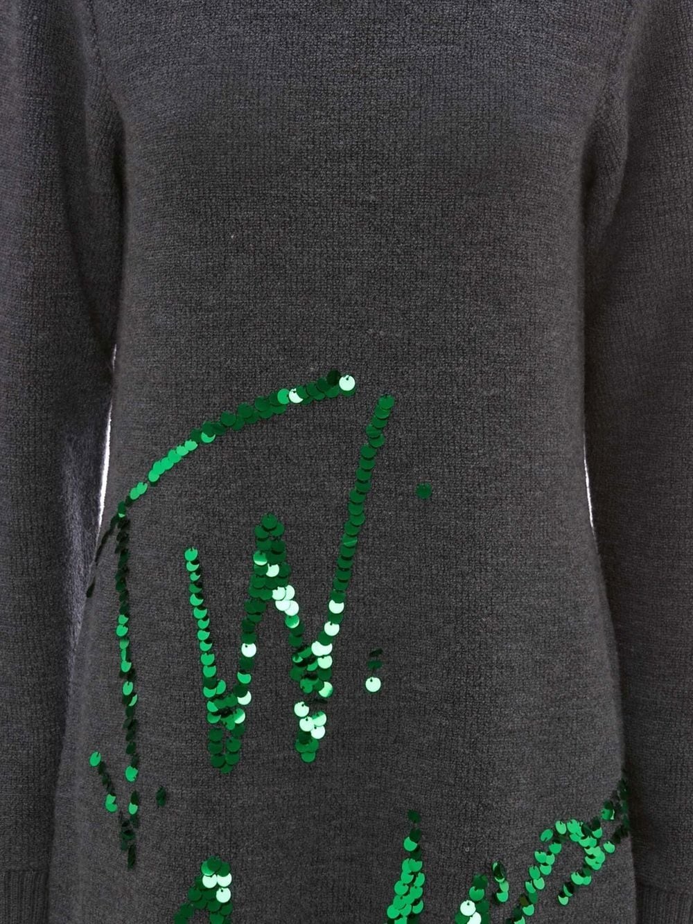sequins-logo knitted minidress - 5