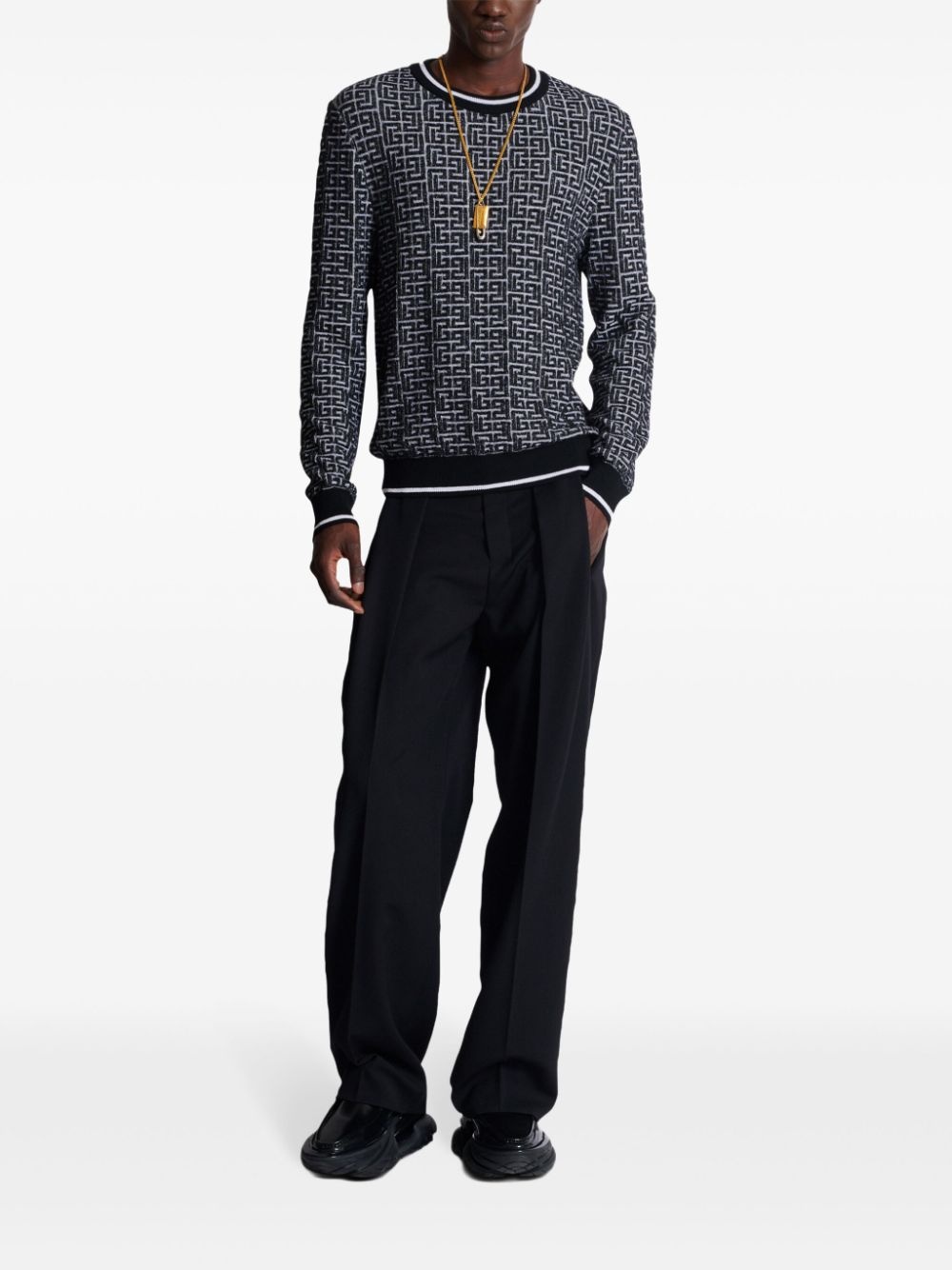 patterned-jacquard sweater - 2