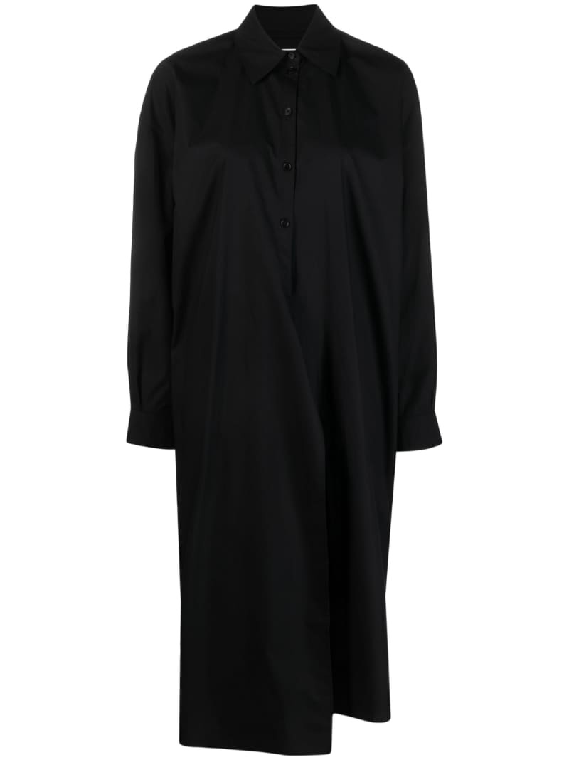 Twisted long-sleeve shirt dress - 1