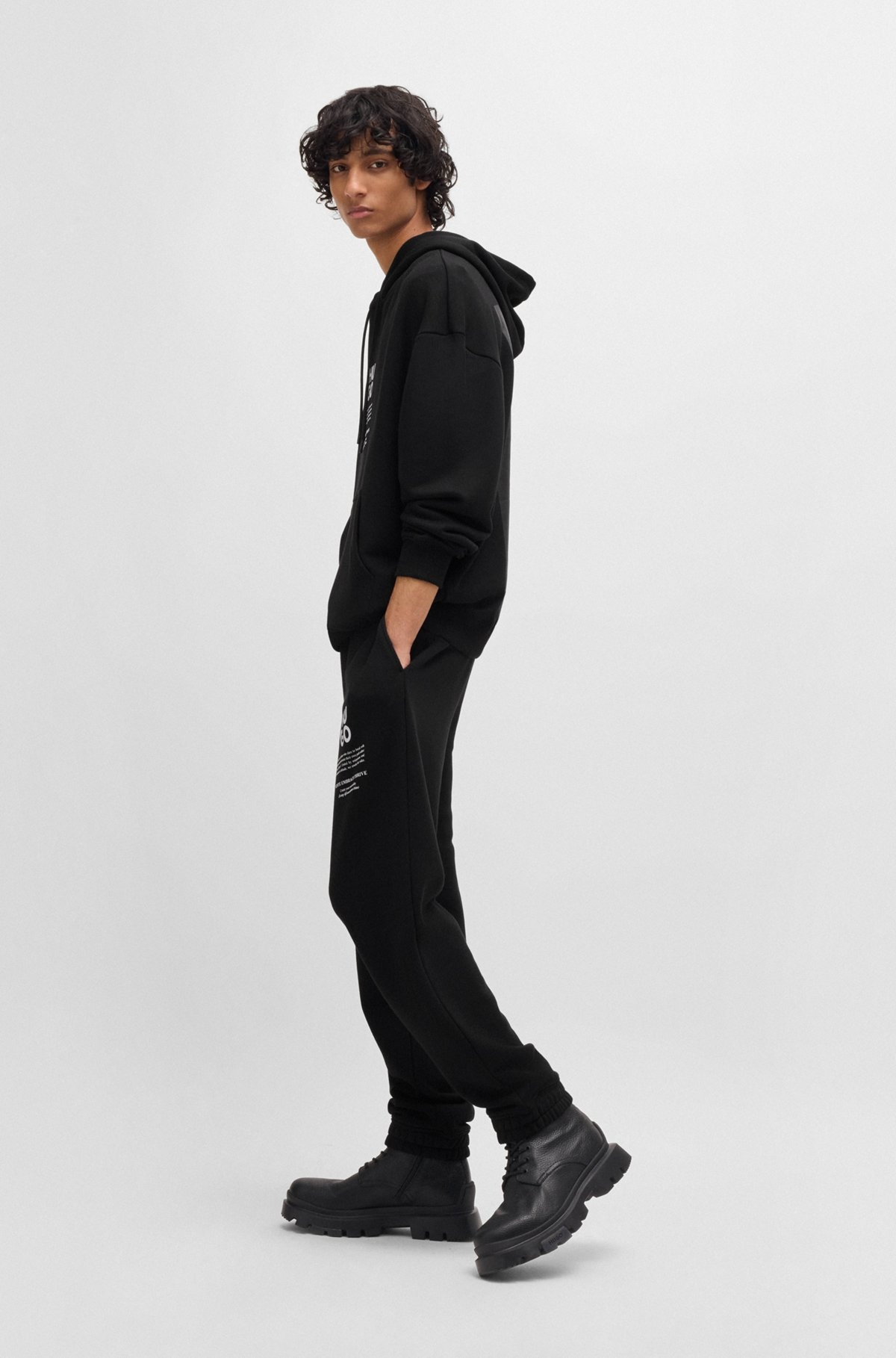 HOODIE WITH FLAME-FLORAL ARTWORK - 4