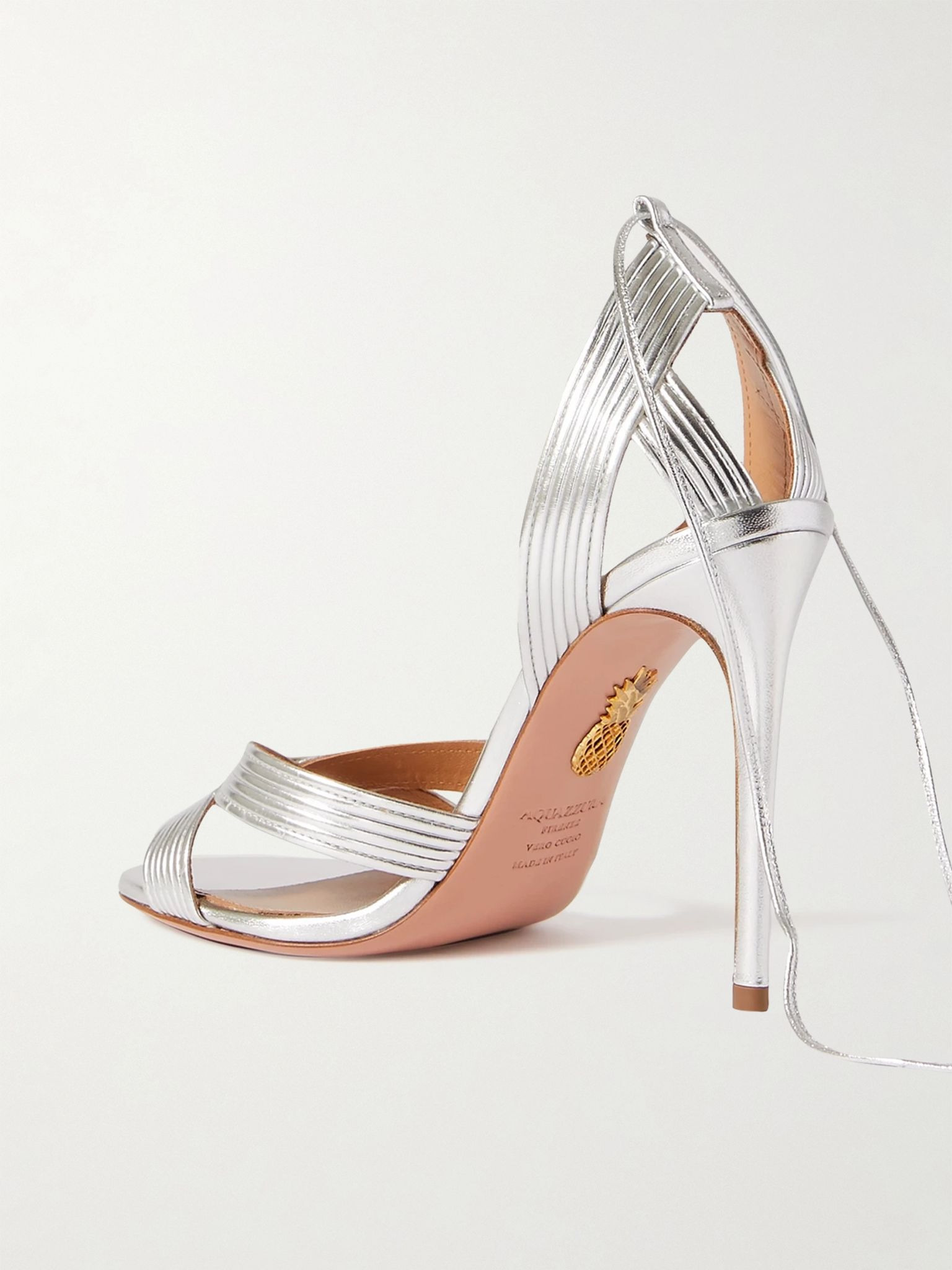 Ari 105 metallic leather sandals Silver - 3