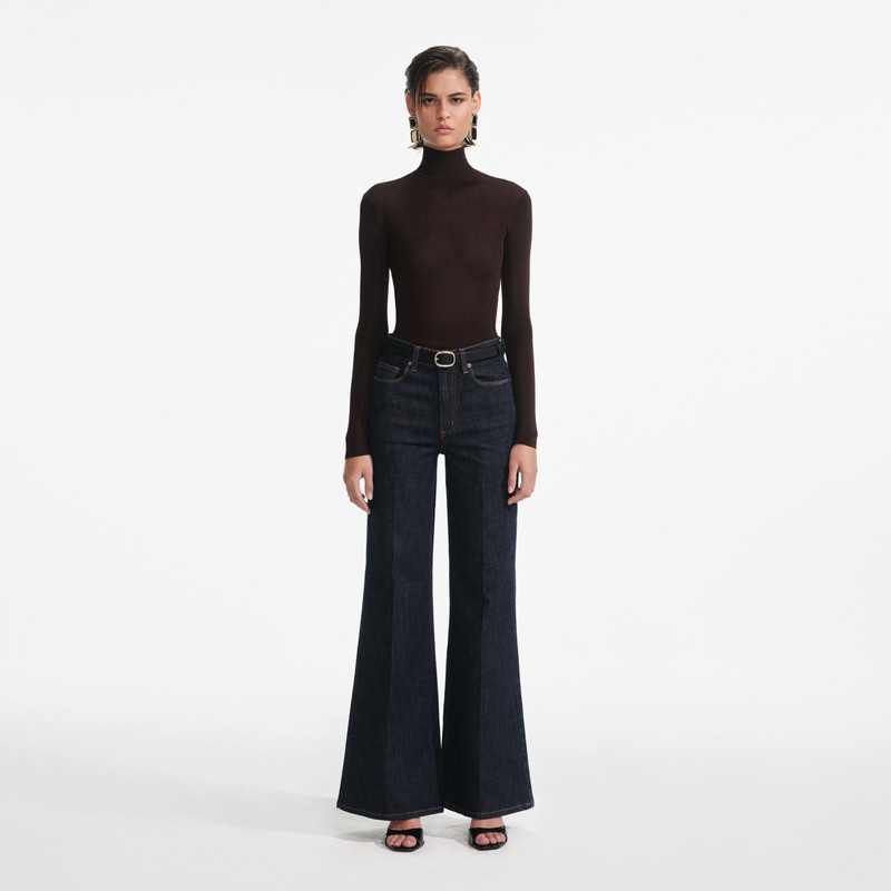 Brown Viscose Knit Top 1