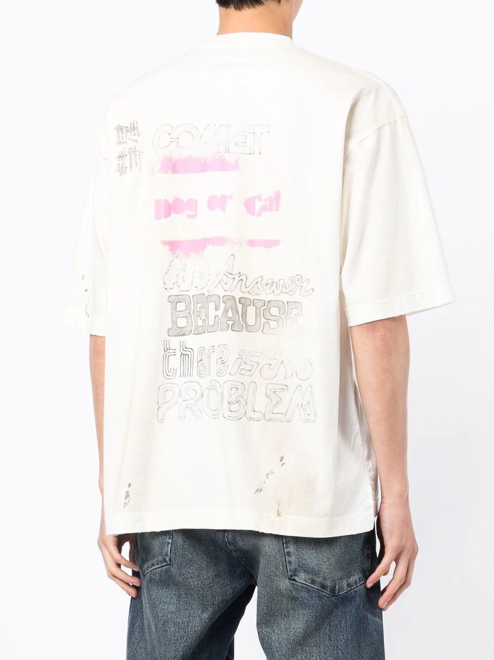 distressed graphic-print T-shirt - 4