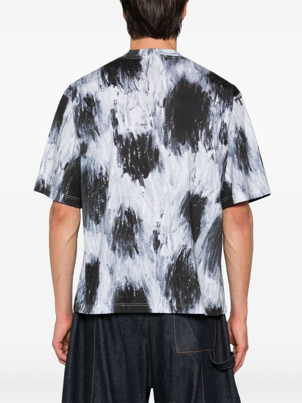 brush strokes-print T-shirt - 4