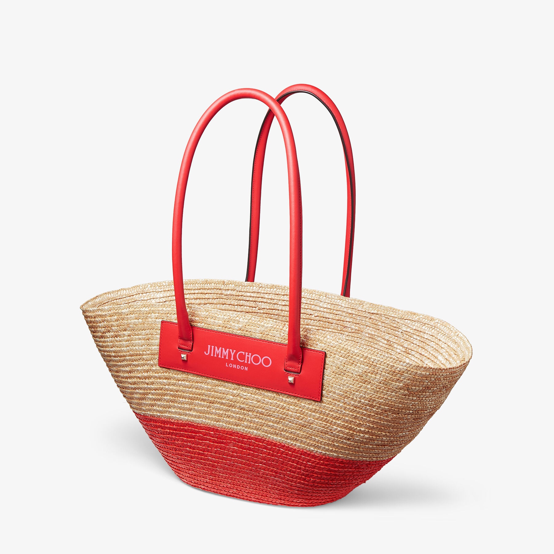 Beach Basket Tote/M
Natural/Paprika Raffia Basket Tote Bag - 2
