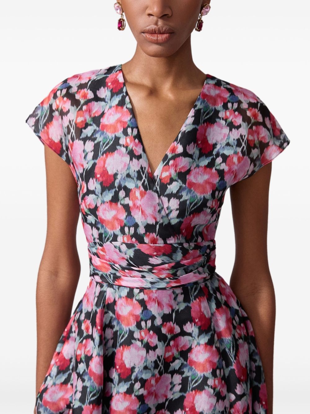 peony-print midi dress - 4