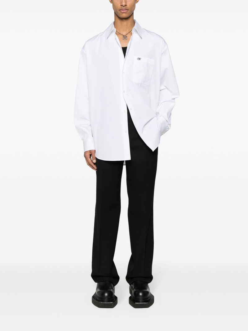 Off-White logo-embroidered cotton shirt outlook
