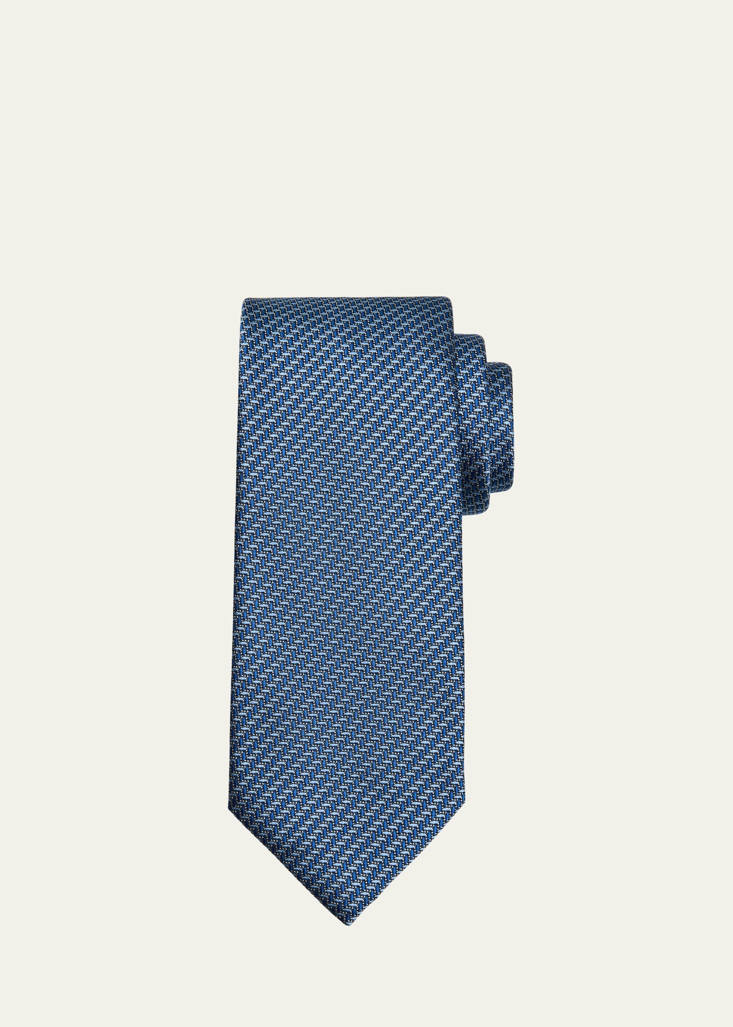 Men's Bicolor Chevron Silk Tie - 1