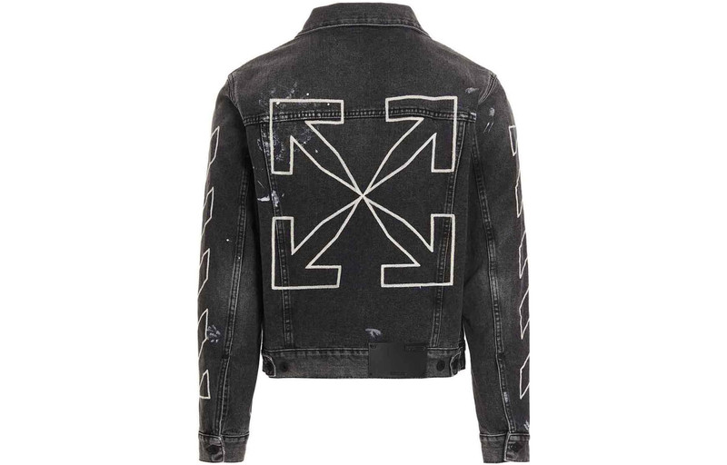 Off-White Men's Off-White SS22 Printing Denim Jacket Black OMYE079S22DEN0011101 outlook