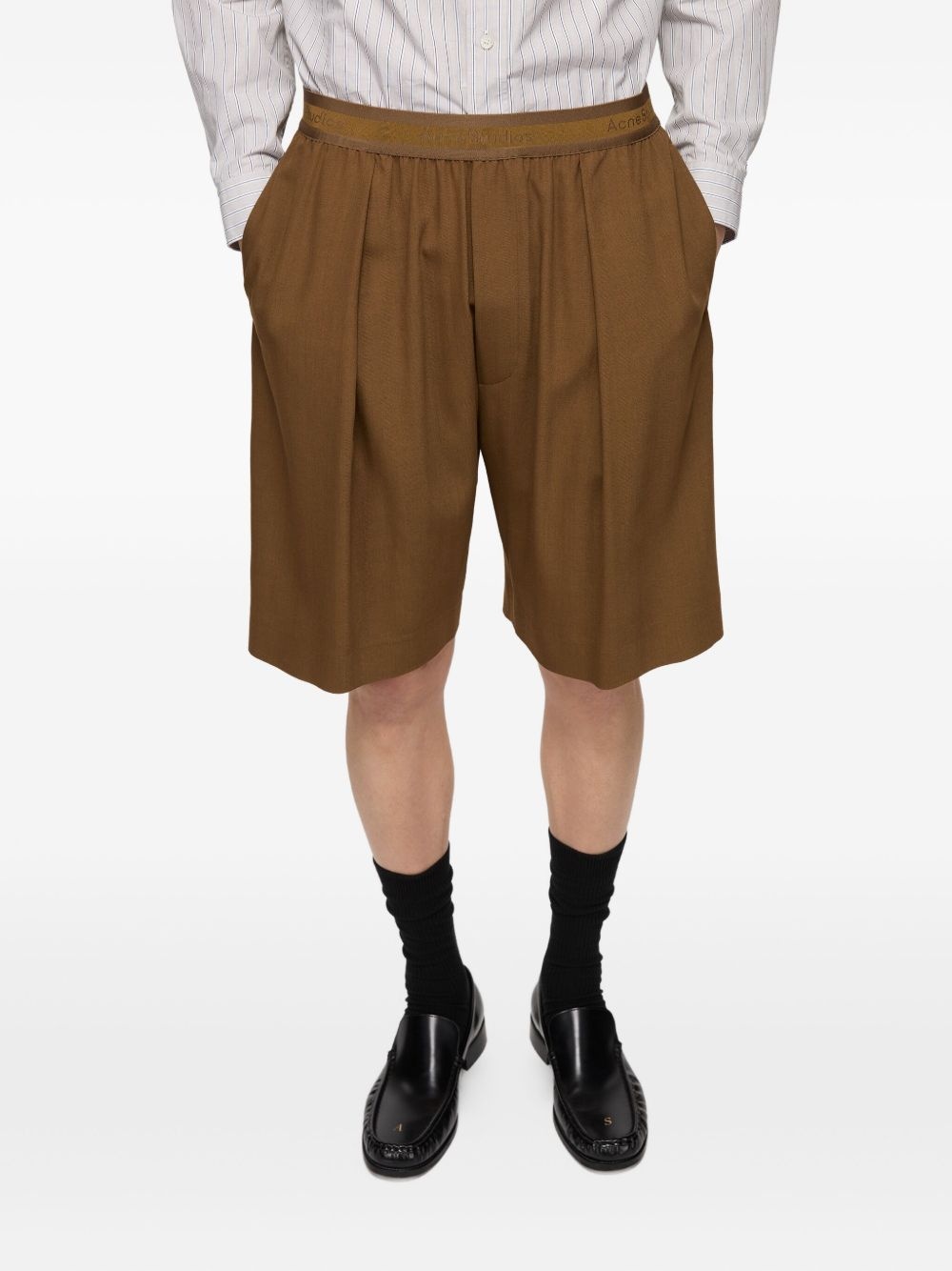 pleated wide-leg shorts - 4