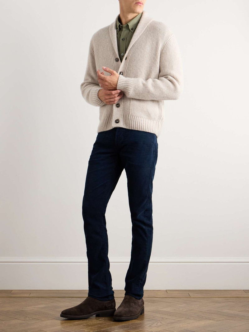 TOM FORD Shawl-Collar Ribbed Cashmere and Silk-Blend Cardigan outlook