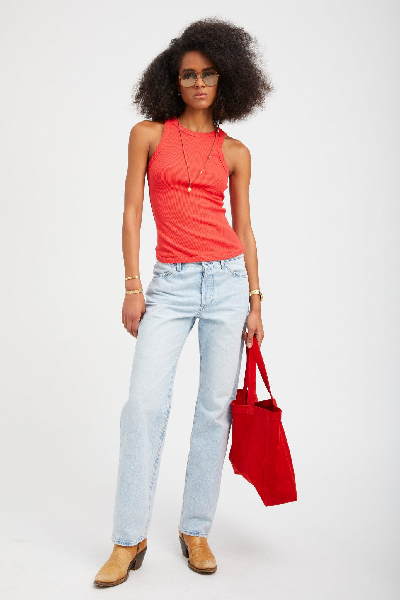 RED RIB RACER TANK - 2