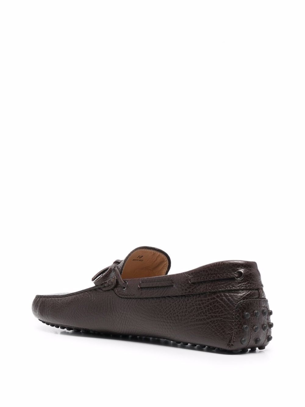 tie-front leather loafers - 3