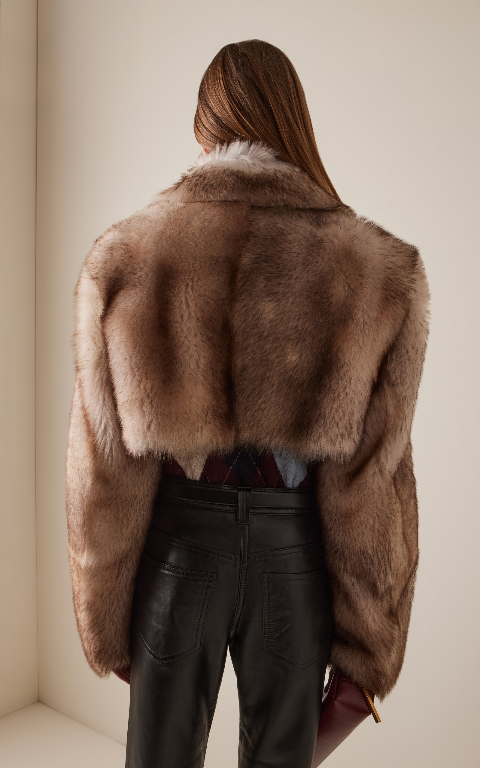 Stallone Cropped Toscana Shearling Jacket neutral - 4