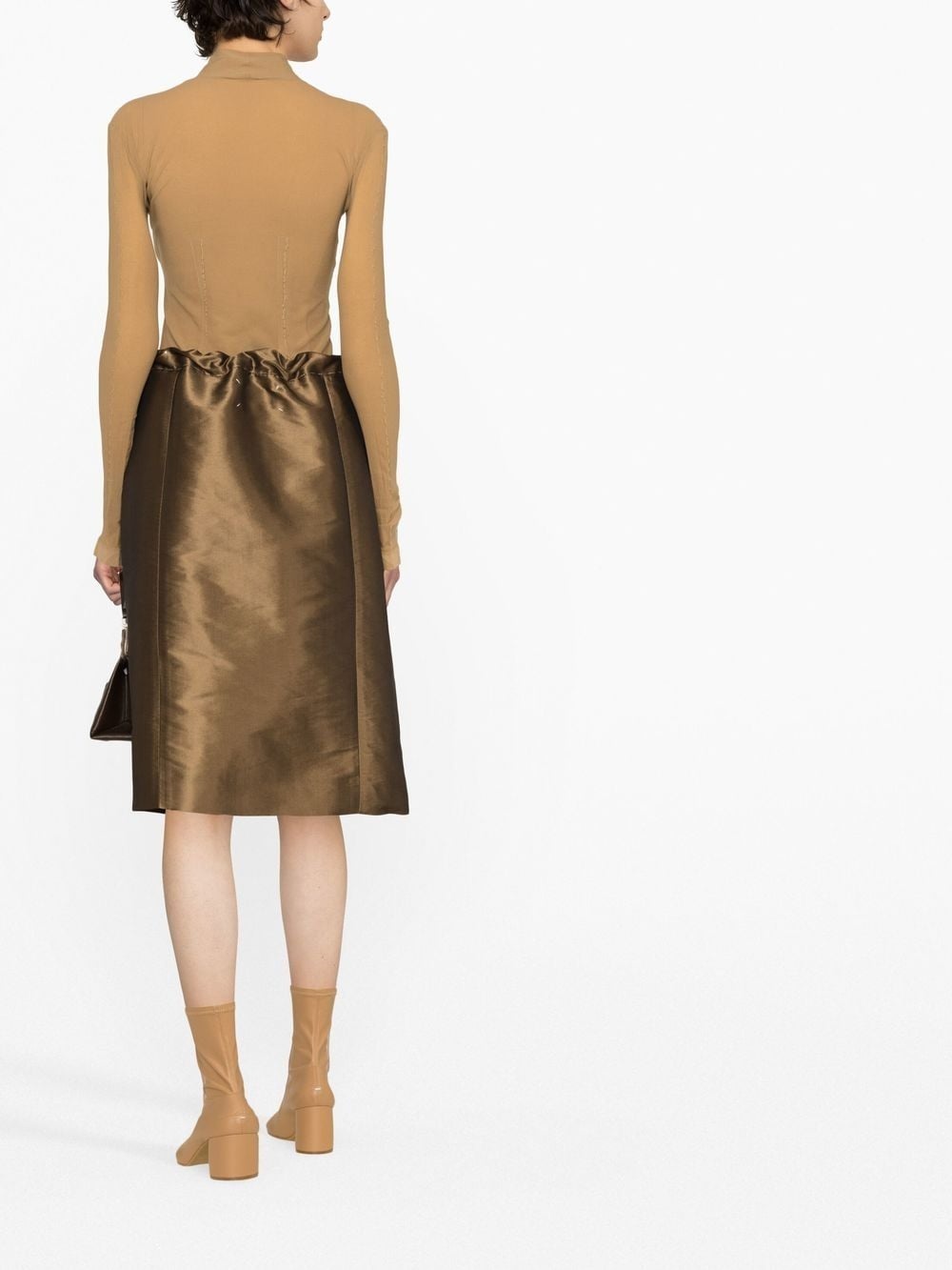 drawstring-waist A-line skirt - 3