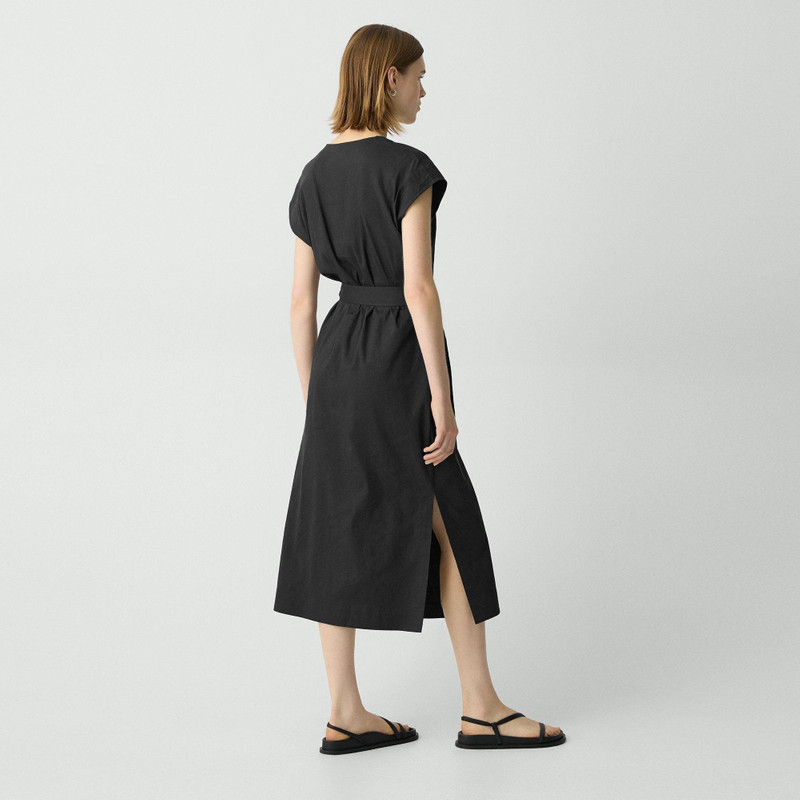 Theory Belted Midi Dress in Good Linen outlook