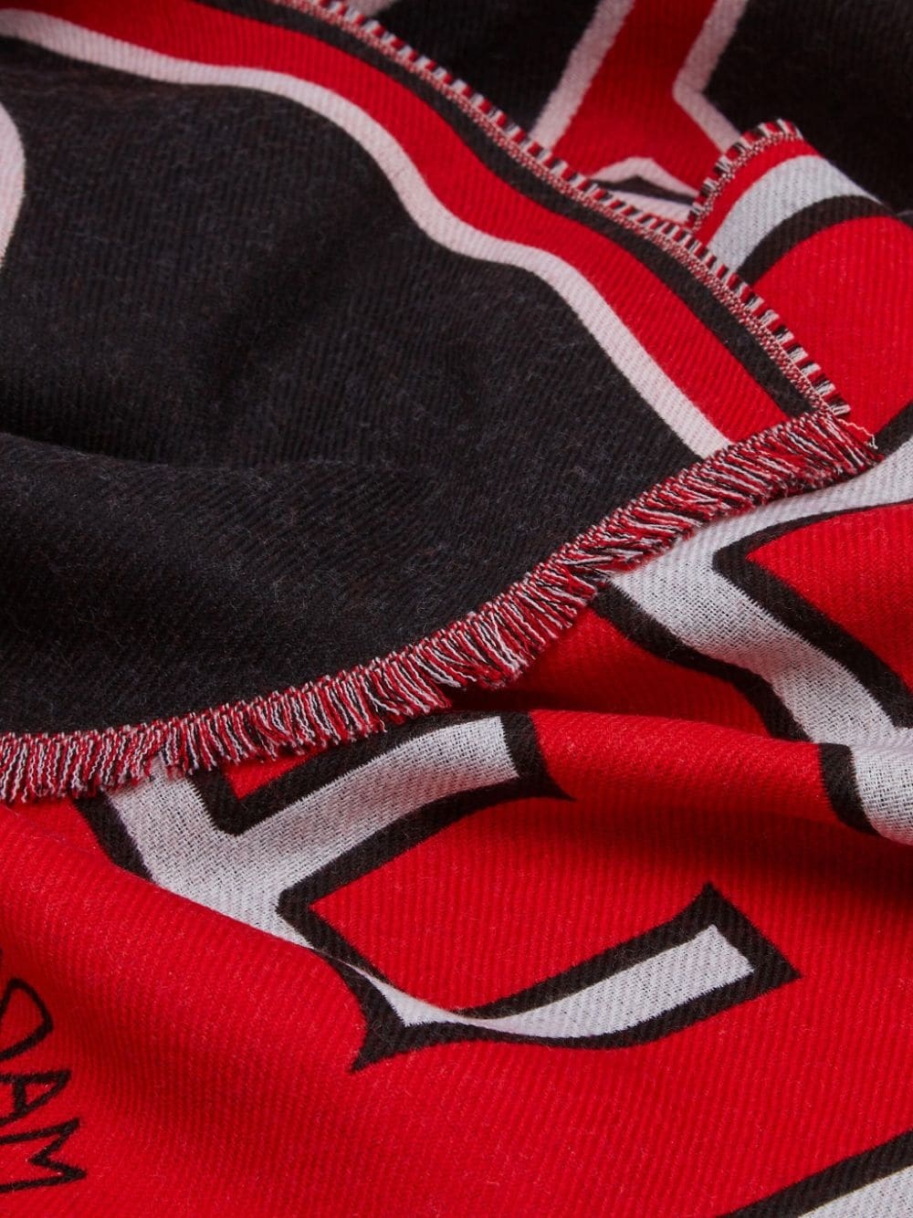 logo-knitted wool scarf - 2