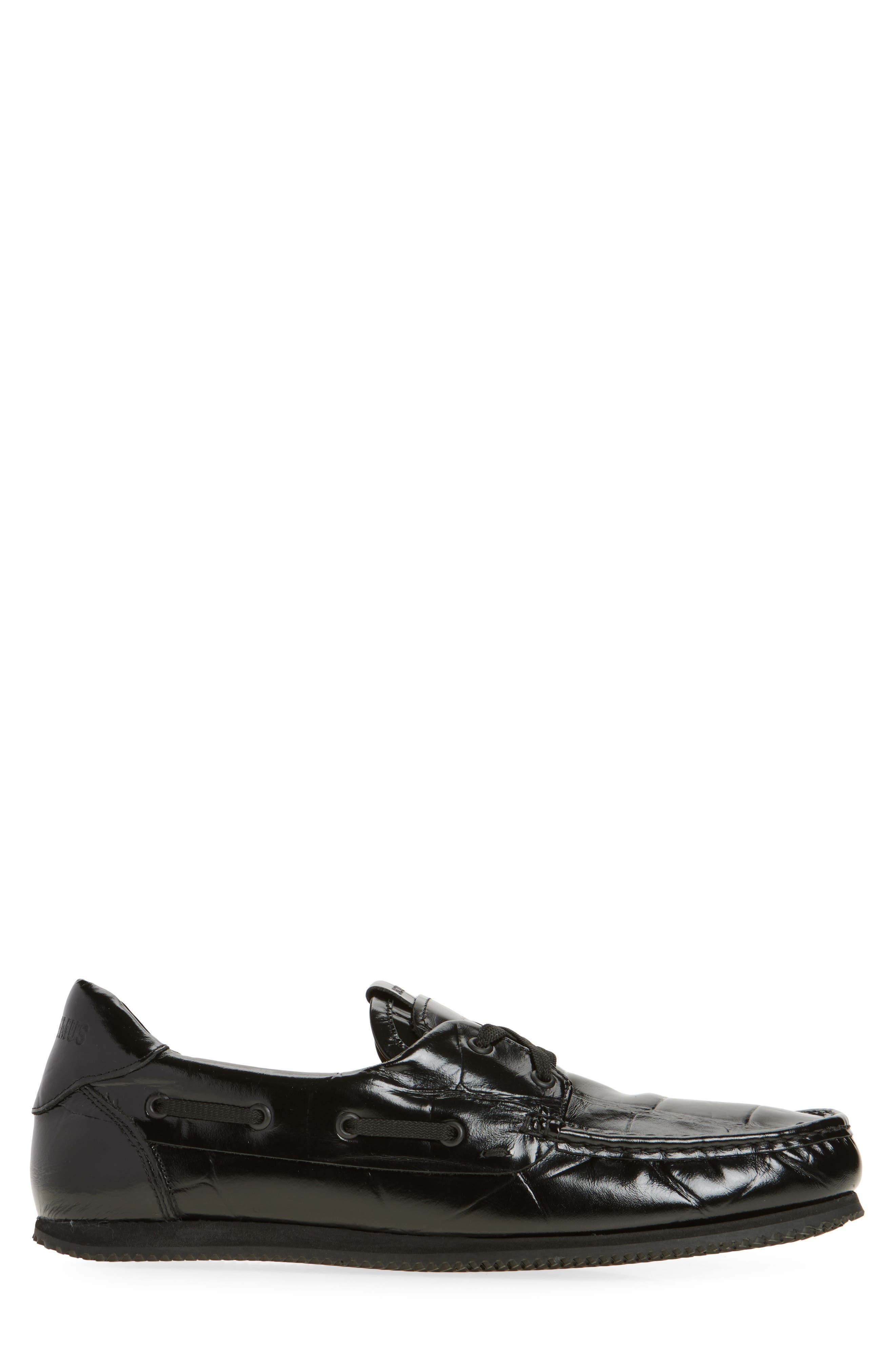 Jacquemus The Batto Boat Shoe in Black 990 at Nordstrom - 3