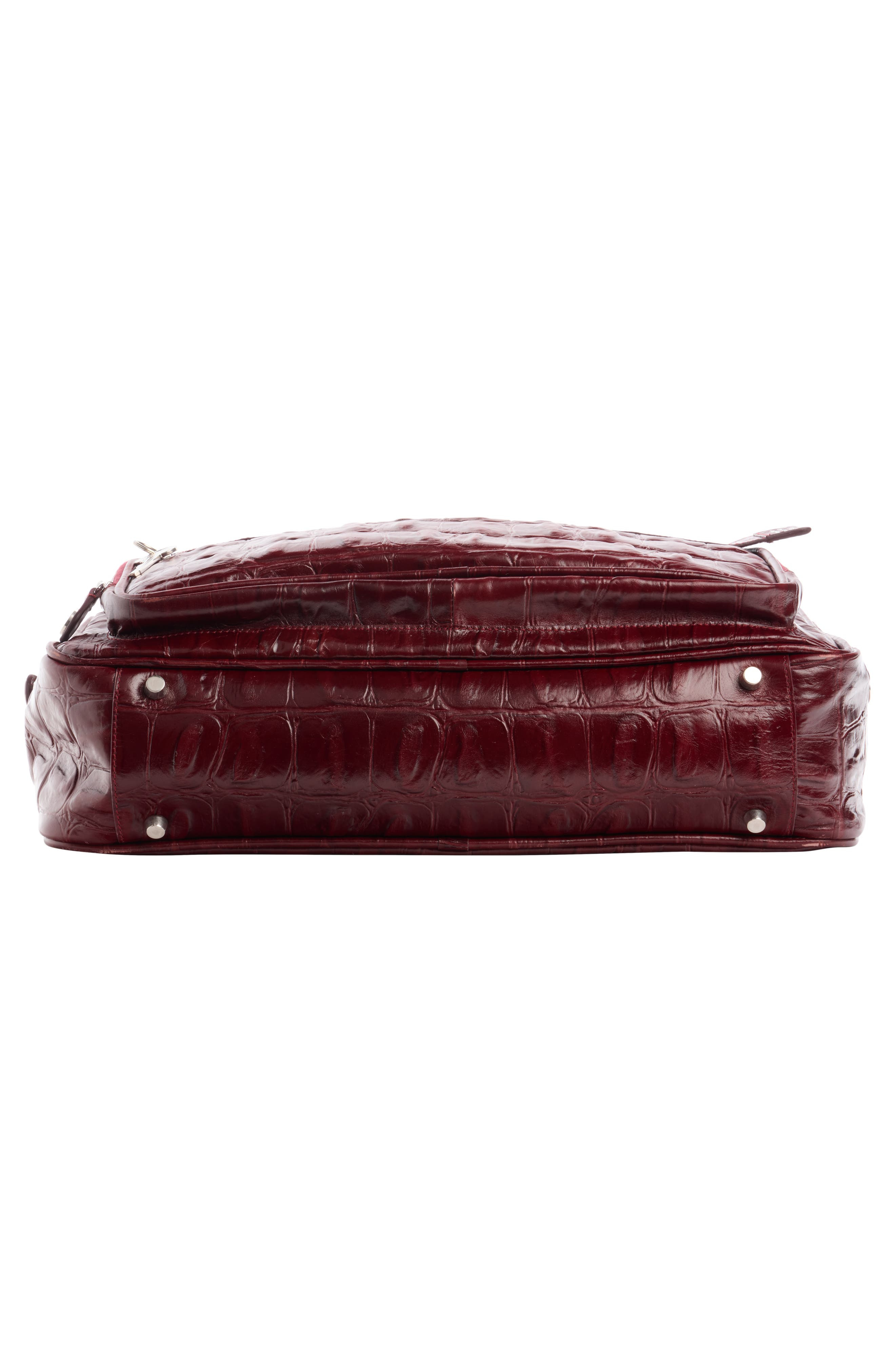 Acne Studios Camero Croc Embossed Leather Shoulder Bag in Burgundy at Nordstrom - 7