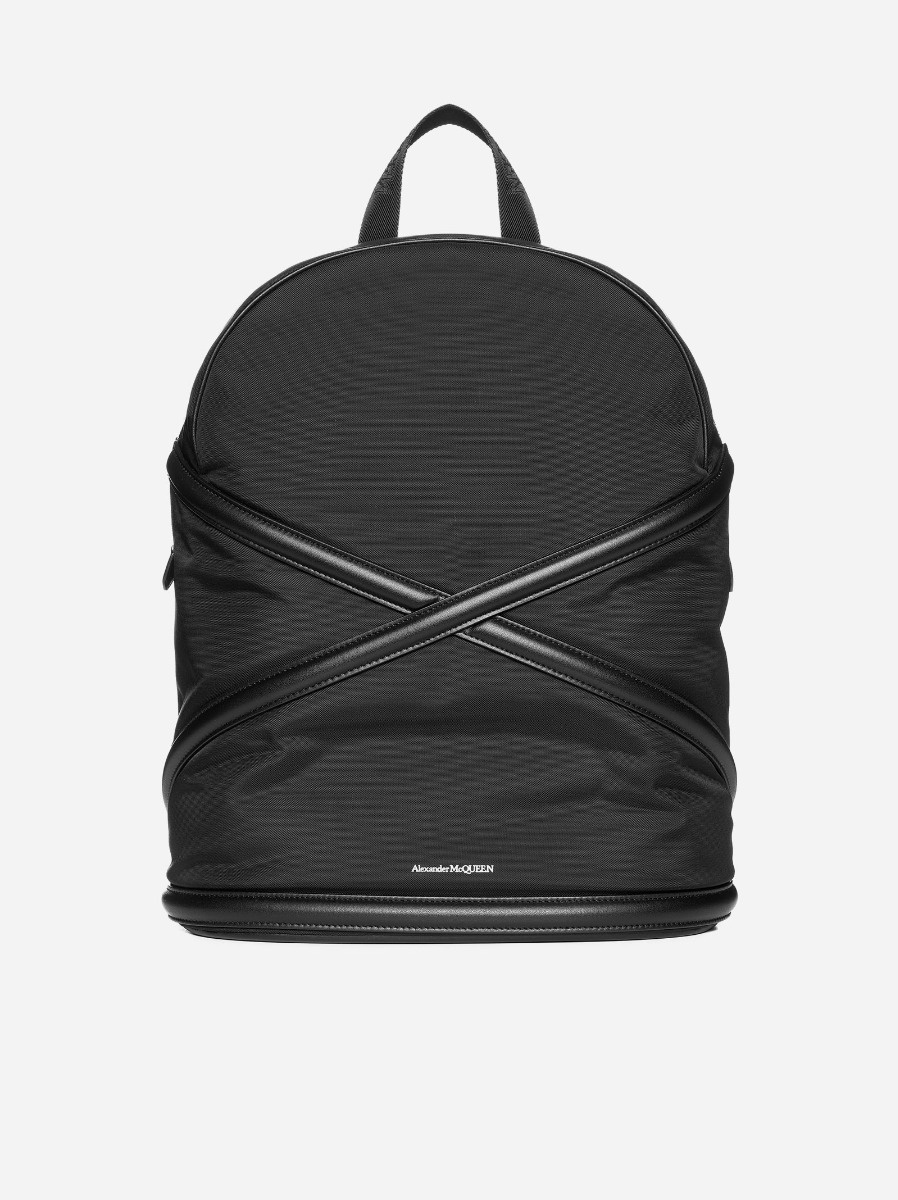 Harness nylon and leather backpack - 1