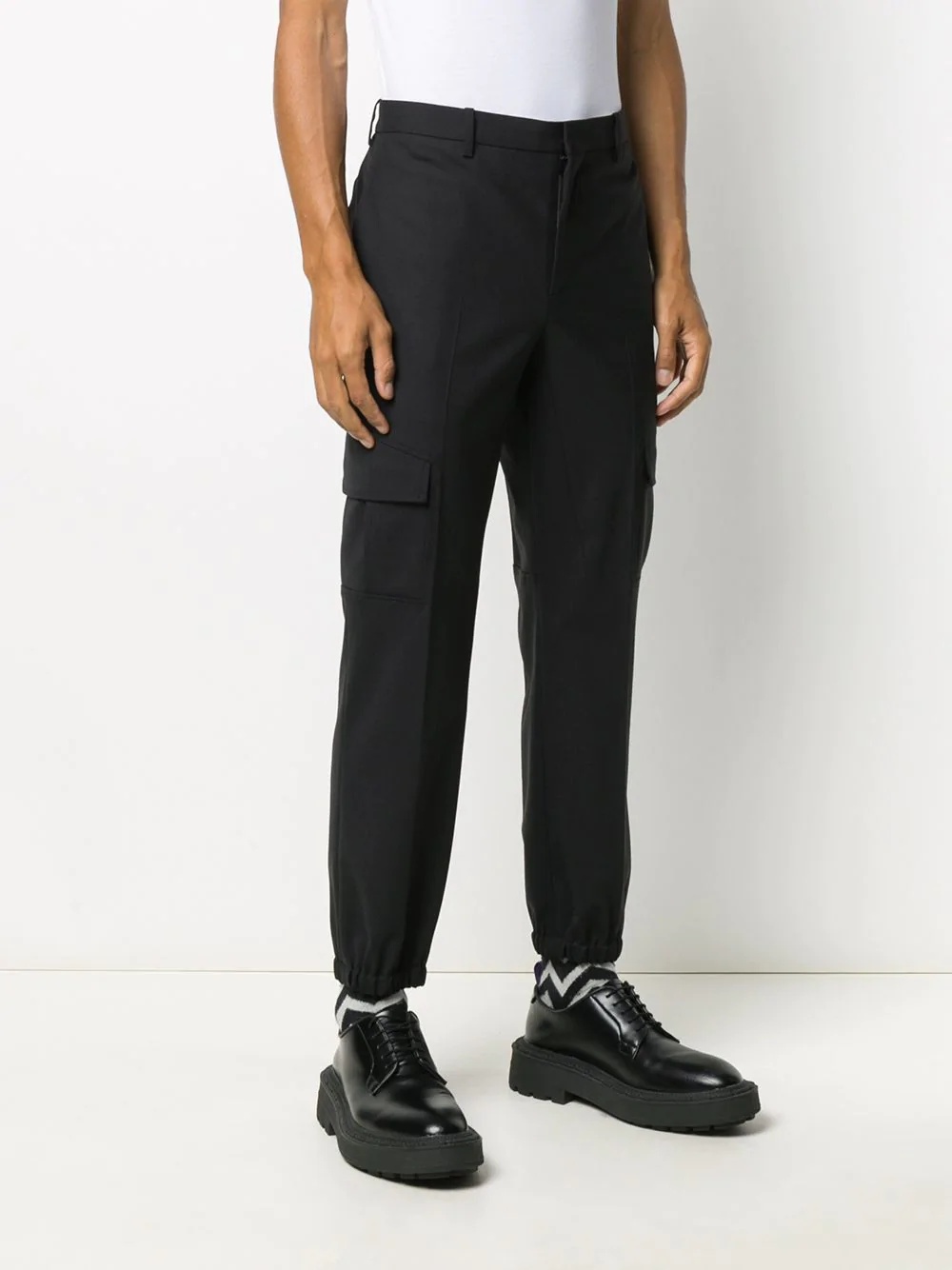 elasticated ankles cargo trousers - 3