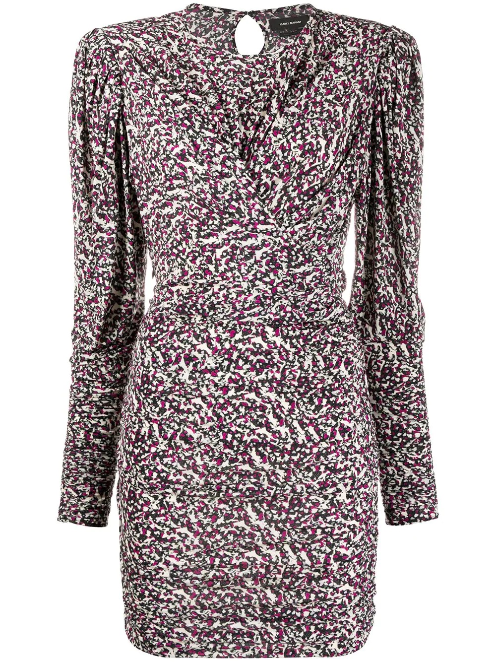 abstract-print long-sleeve dress - 1