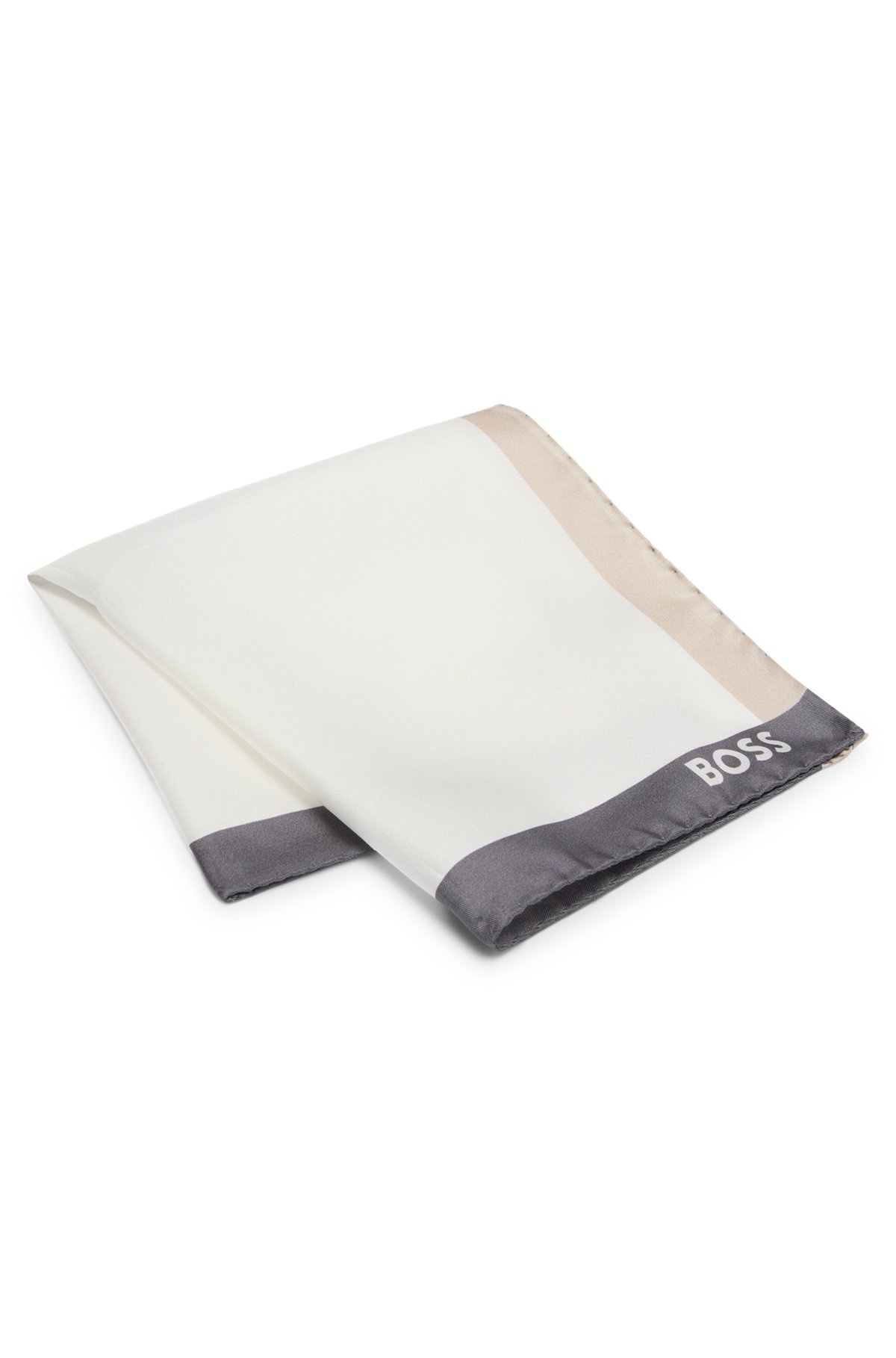 SILK POCKET SQUARE WITH BRANDING AND PRINTED BORDER - 3