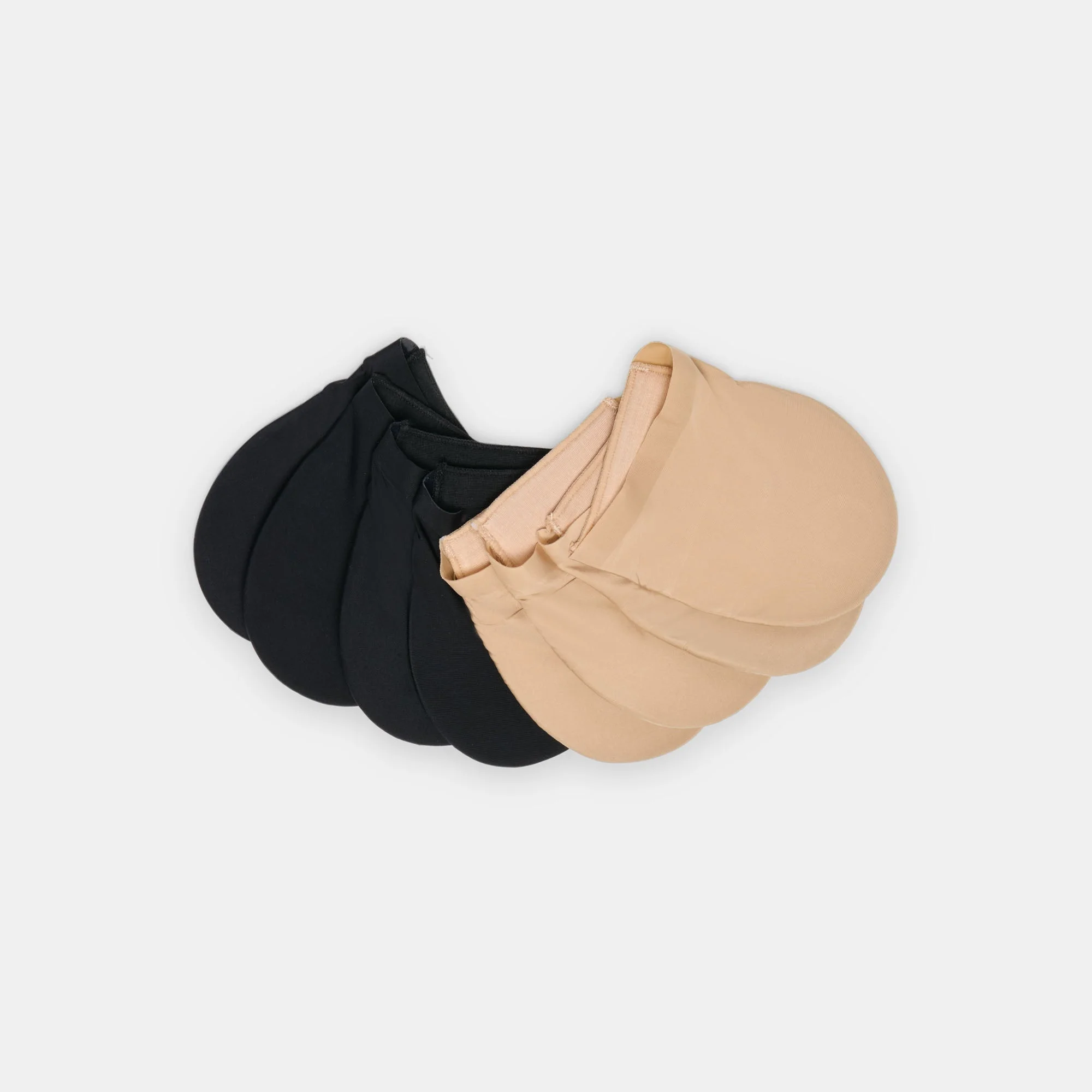 4 PACK CUSHIONED MULE TOE COVER SOCKS TAN BLACK - 1