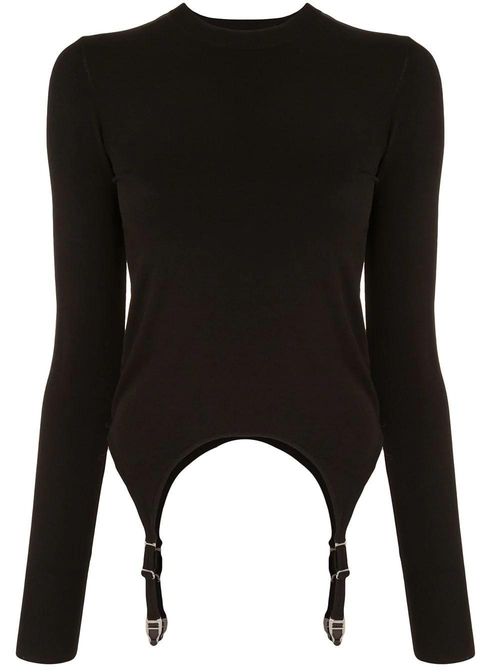 garter tab long-sleeved top - 1