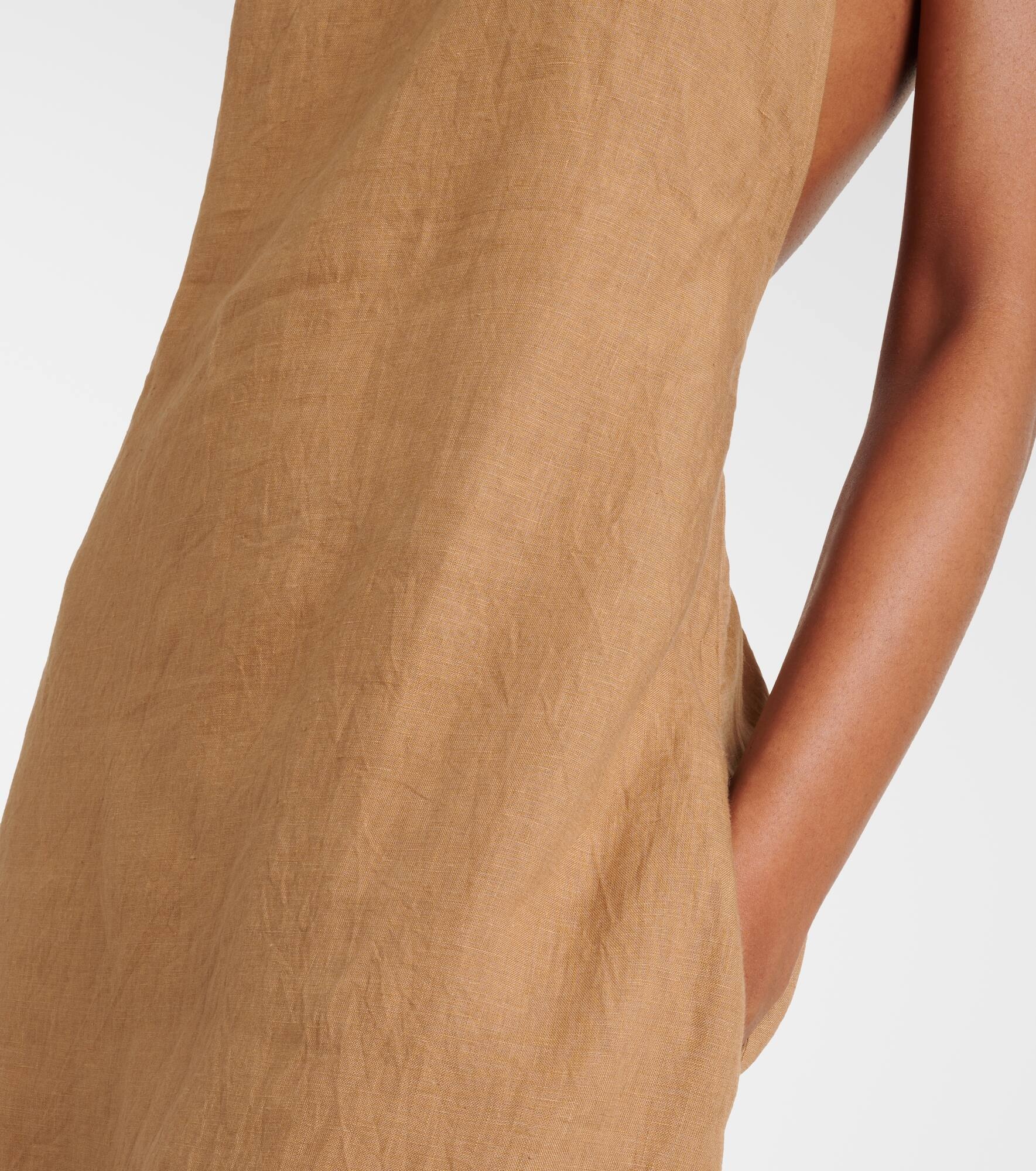 Lelia halterneck linen maxi dress - 5