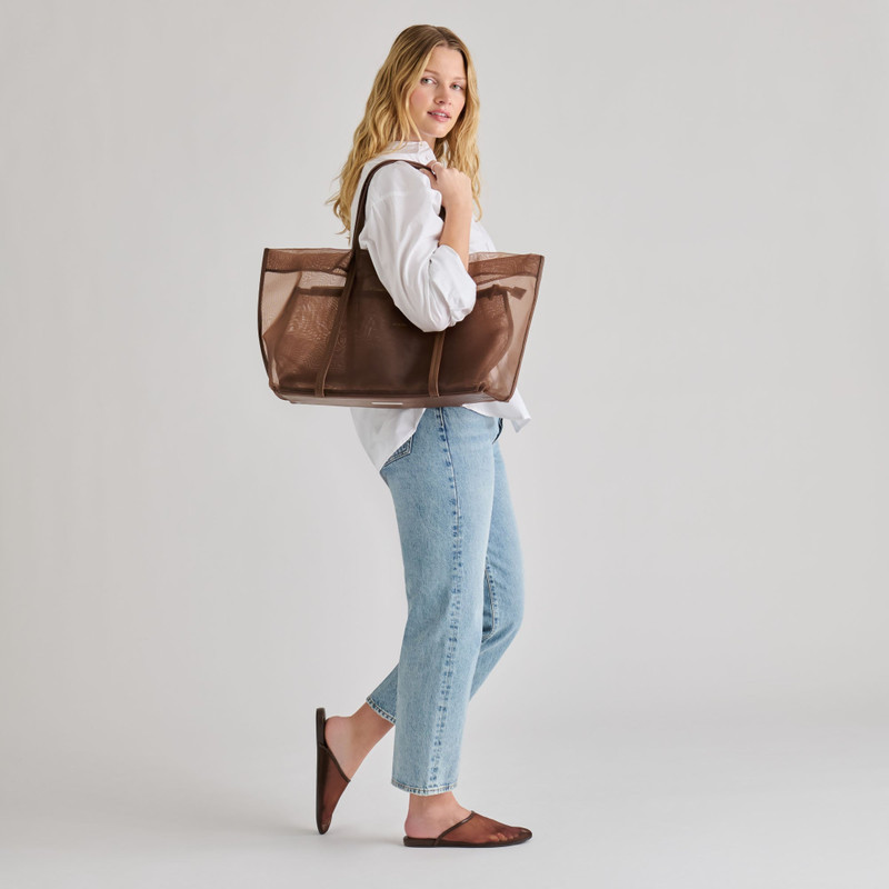 AISLIN TOTE CHOCOLATE MESH 5