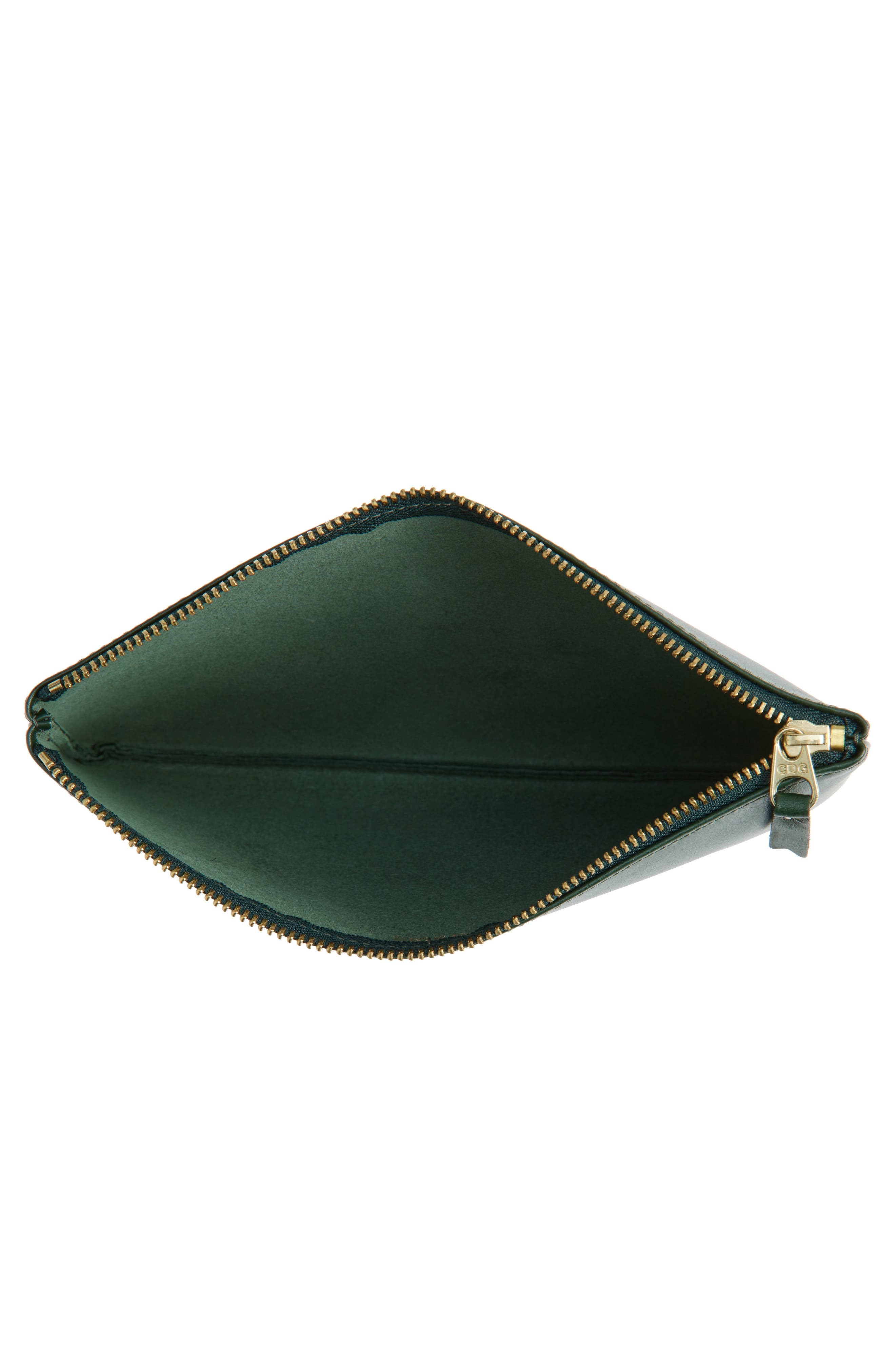 Comme des Garçons Medium Classic Leather Zip-Up Pouch in Bottle Green at Nordstrom - 2