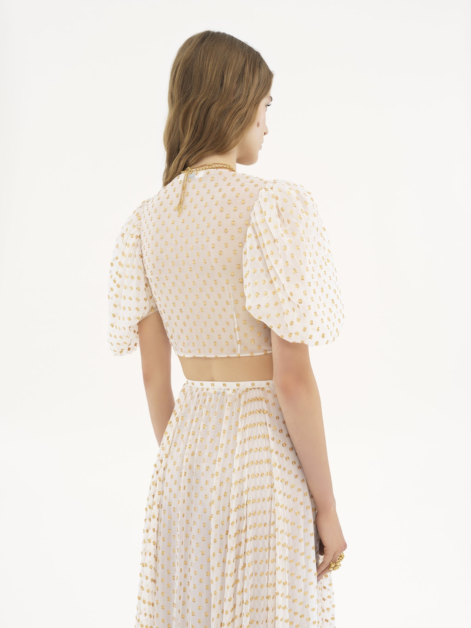 FLUID CROPPED TOP IN SILK JACQUARD & LUREX - 5