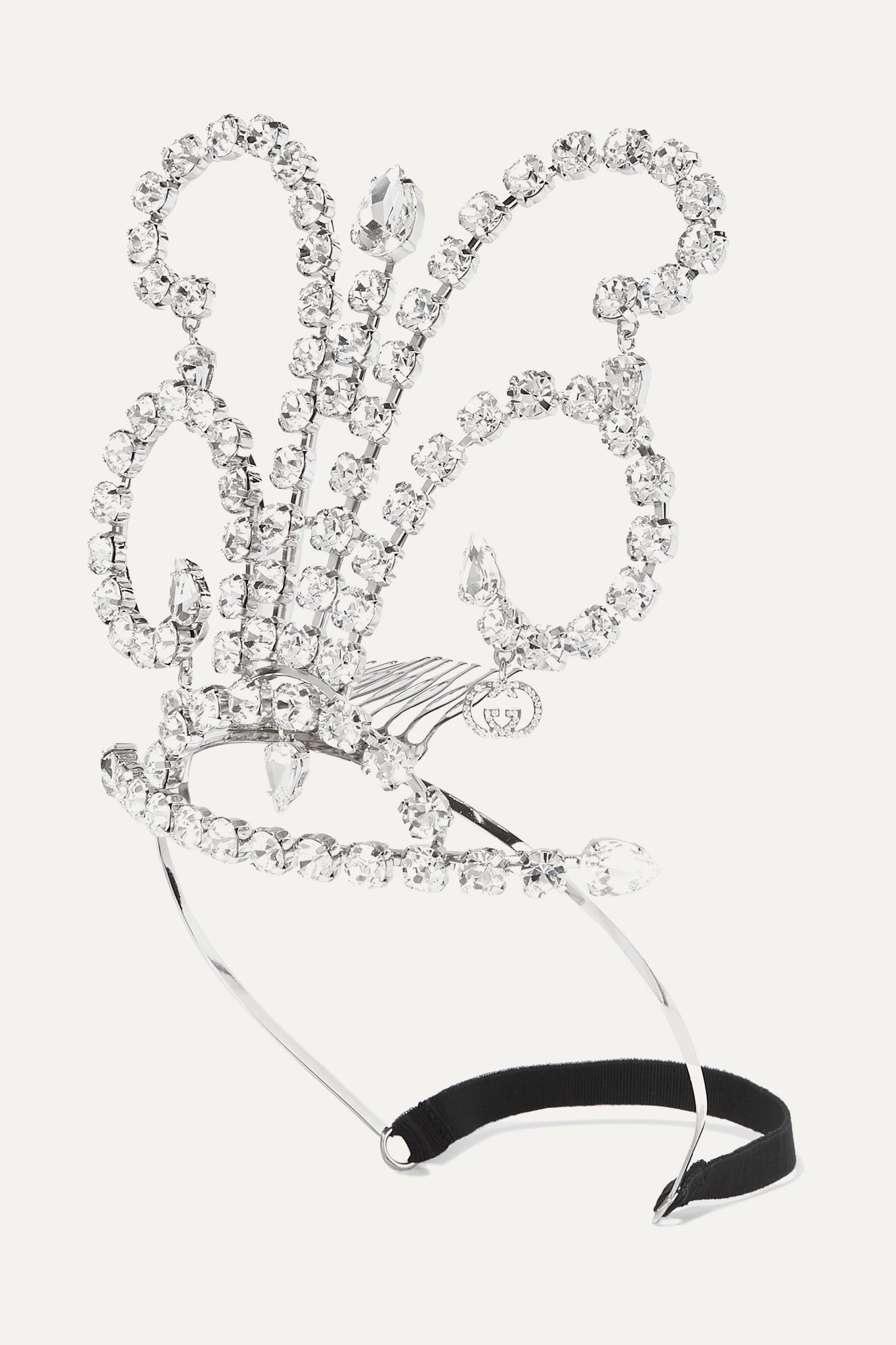 Palladium-tone and crystal headband - 1