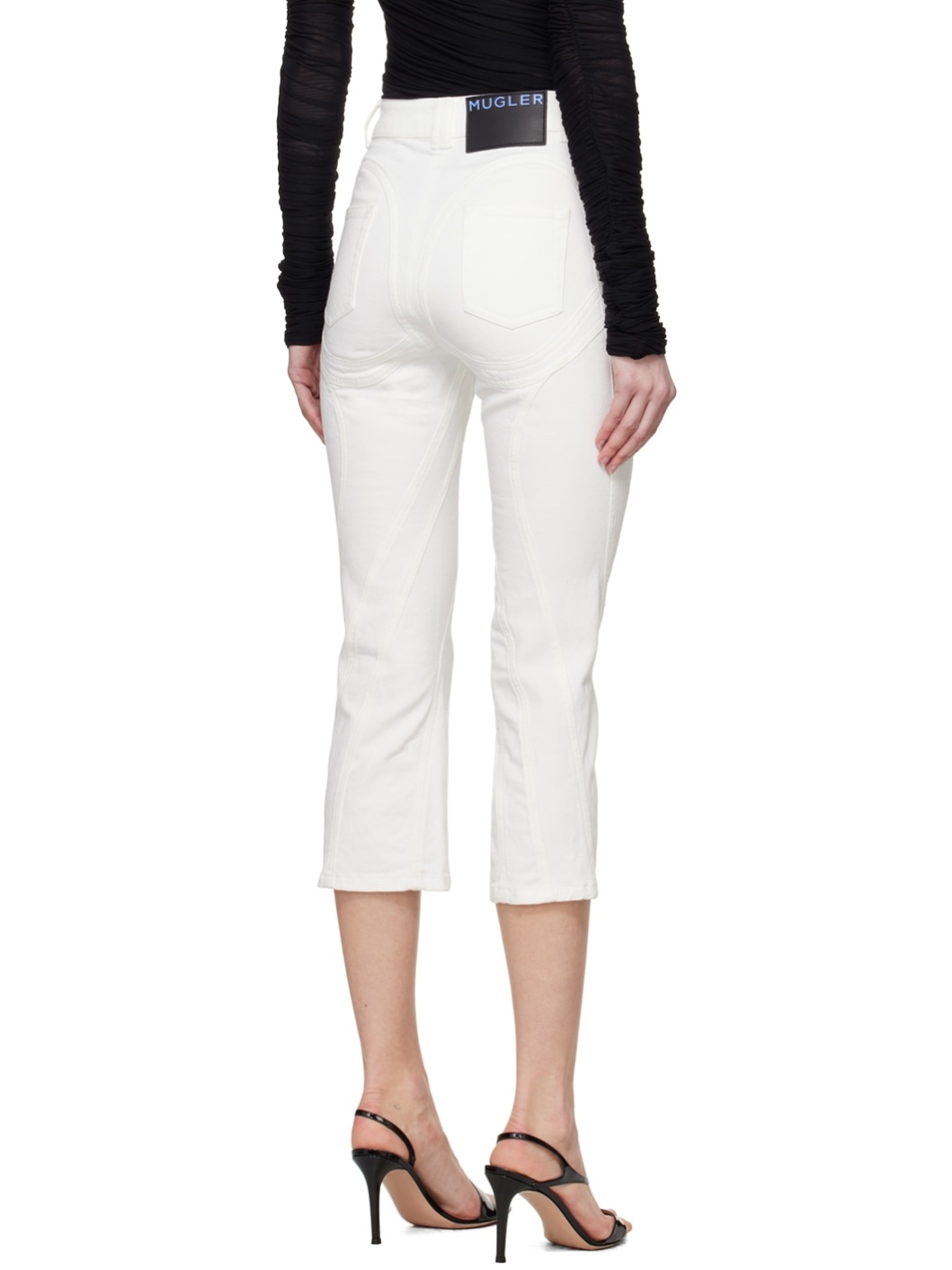 White Spiral Crop Jeans - 3