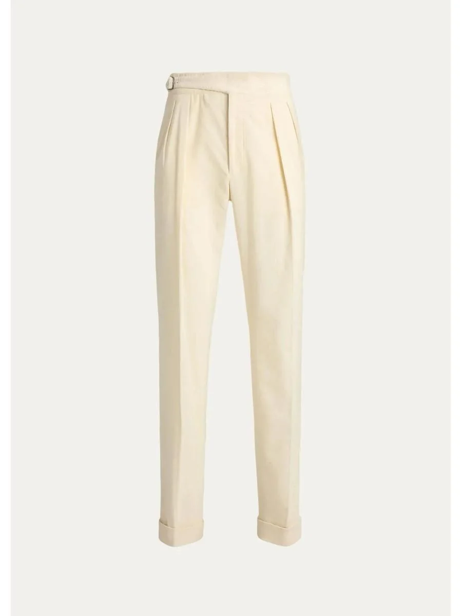 Men's Corduroy Pleated Trousers - 1