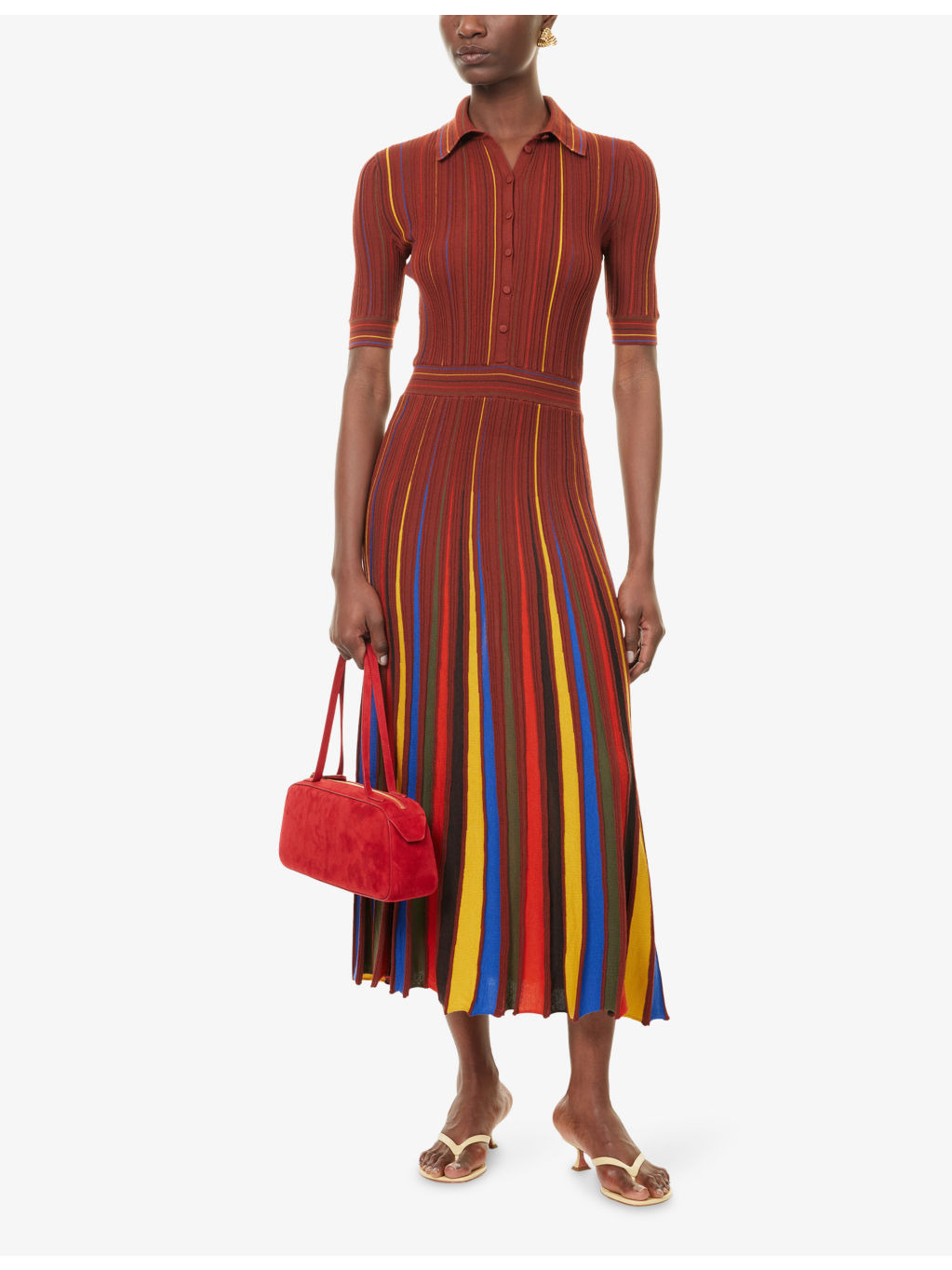 Calypso Short-Sleeve Wool Knitted Maxi Dress - 2