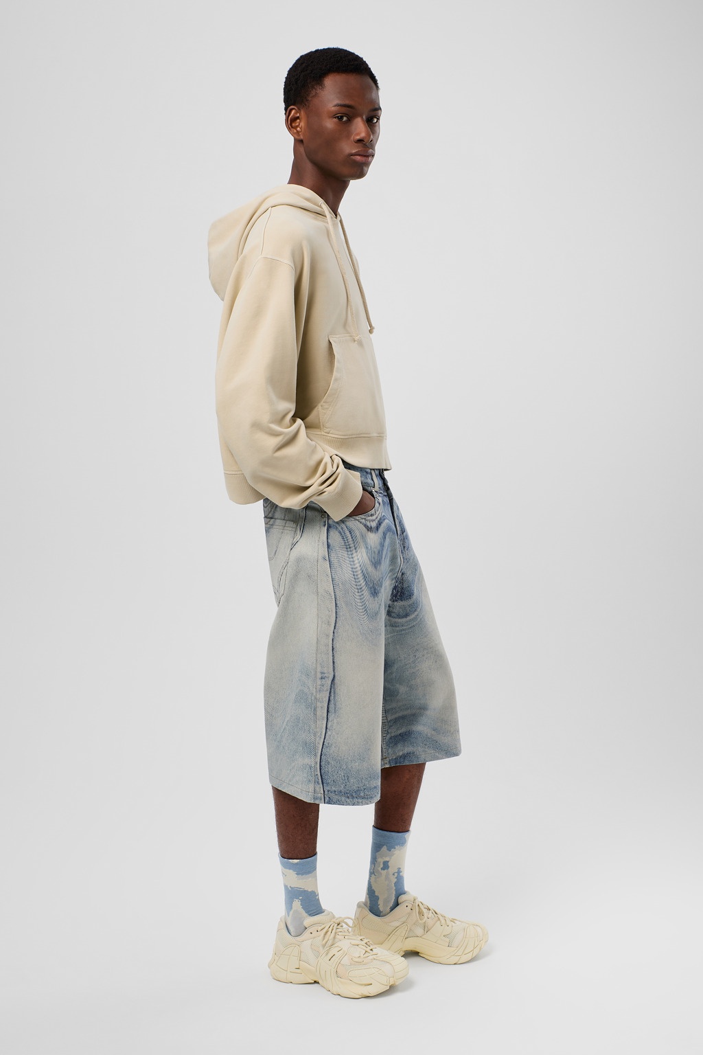 Blue Denim Shorts - 4