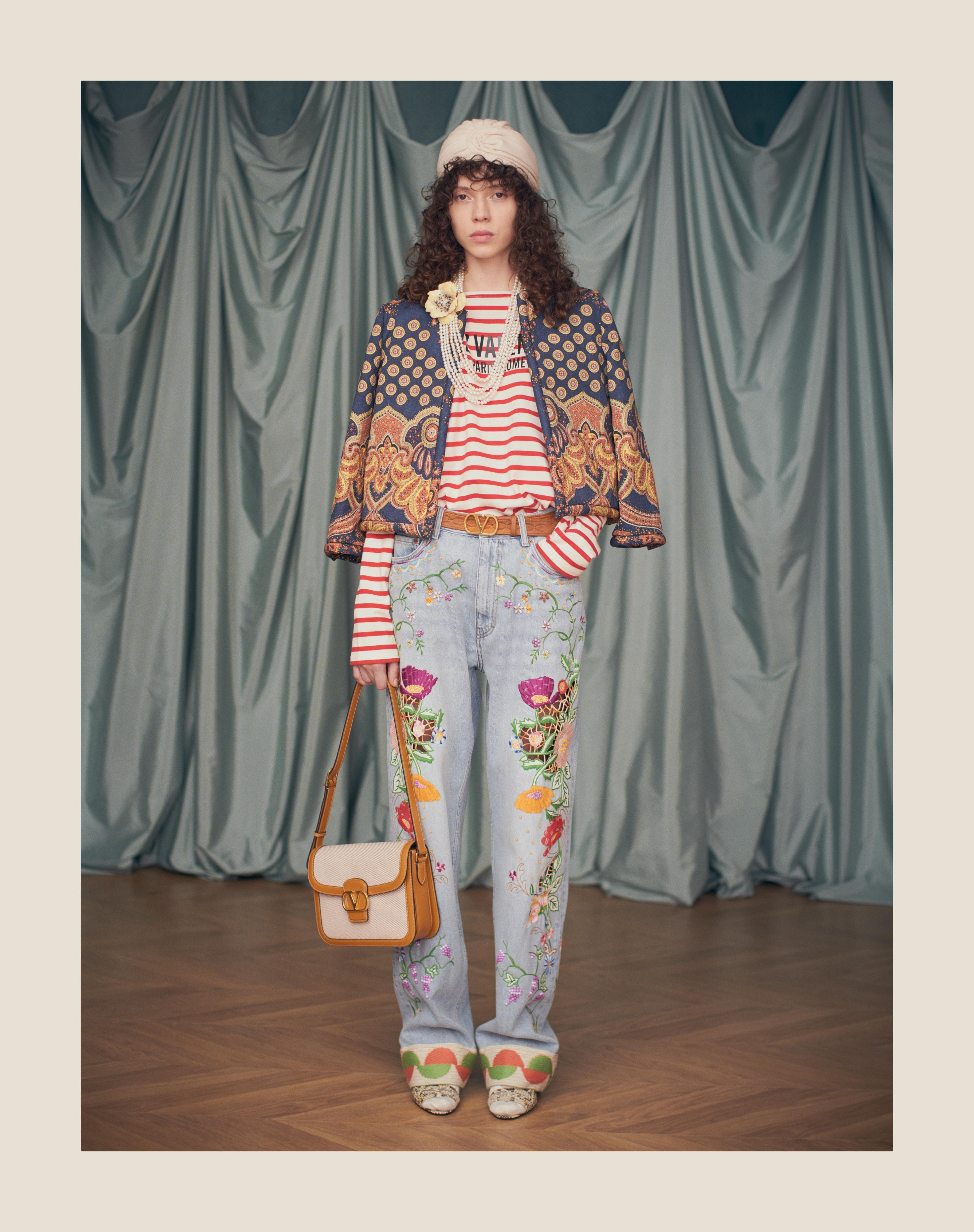 EMBROIDERED DENIM PANTS - 7