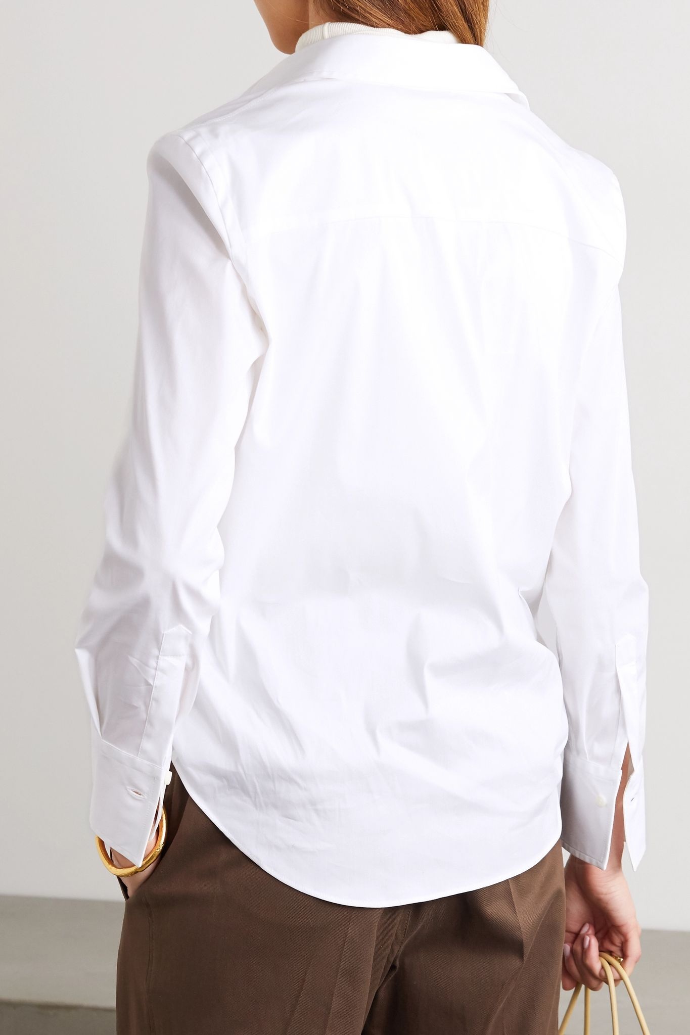 Bead-embellished cotton-blend Oxford shirt - 3