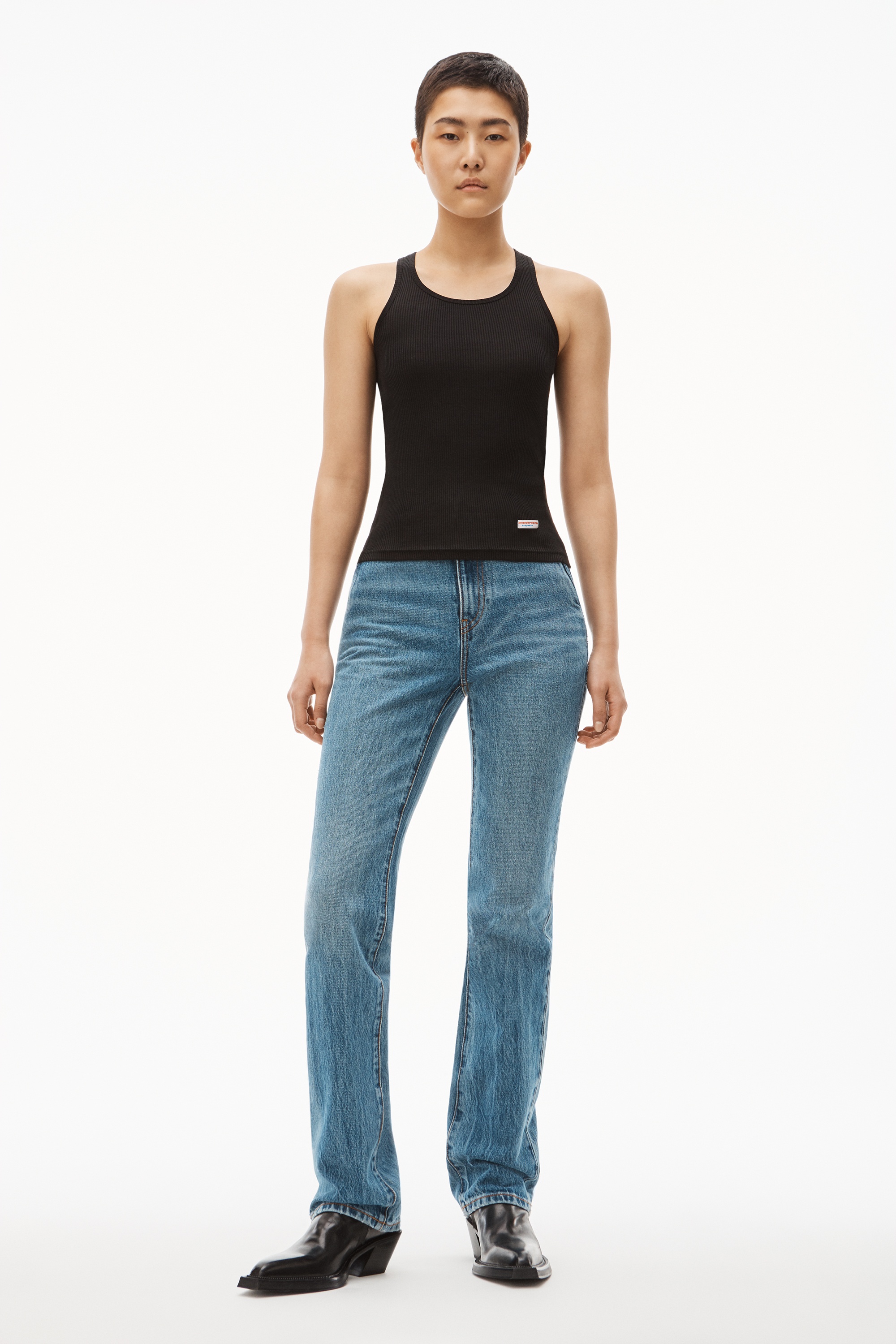 Racerback Tank in Ribbed Cotton Jersey - 5