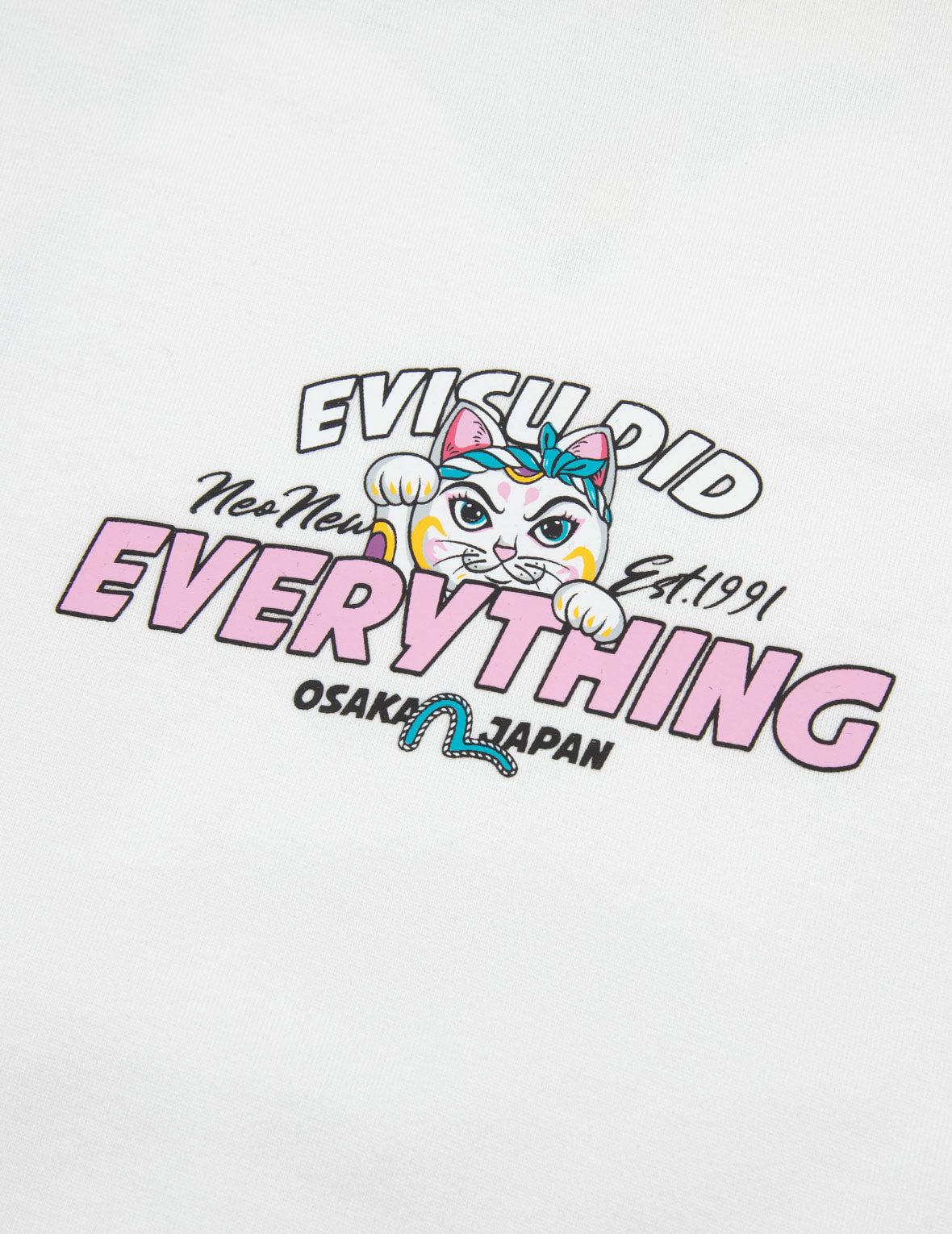 DARUMA AND FORTUNE CAT PRINT DAICOCK OVERSIZED T-SHIRT - 8