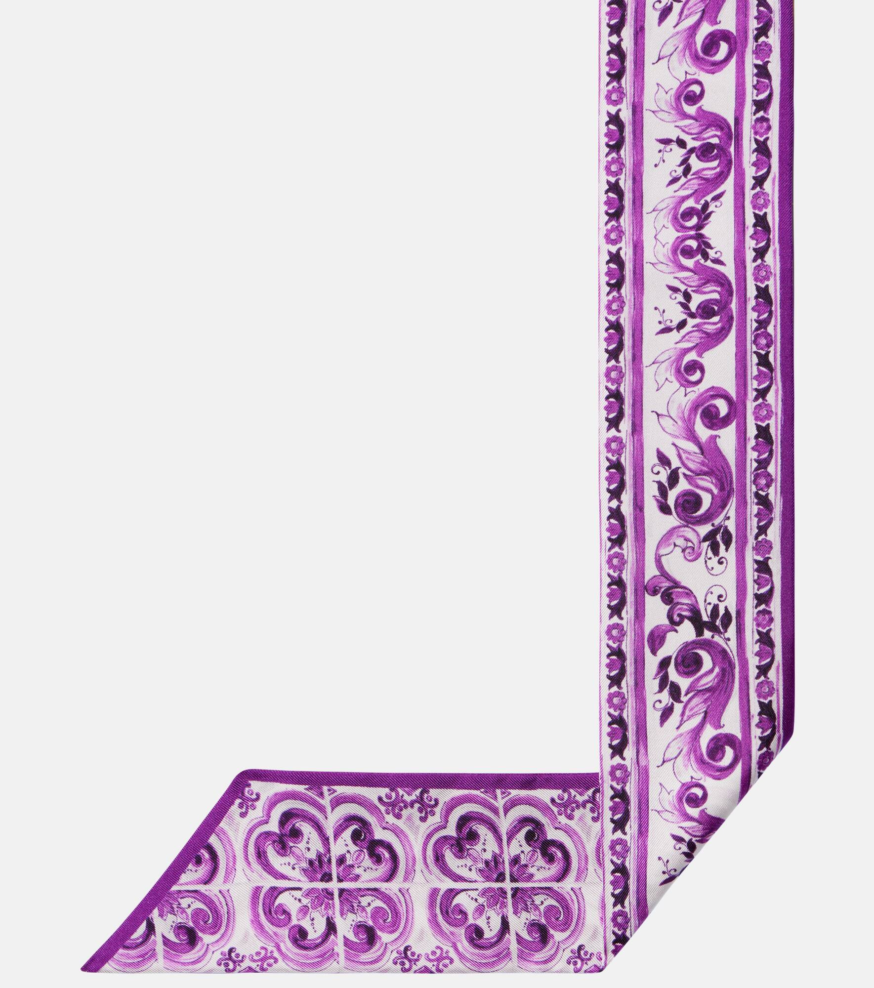 Majolica silk twill scarf - 5