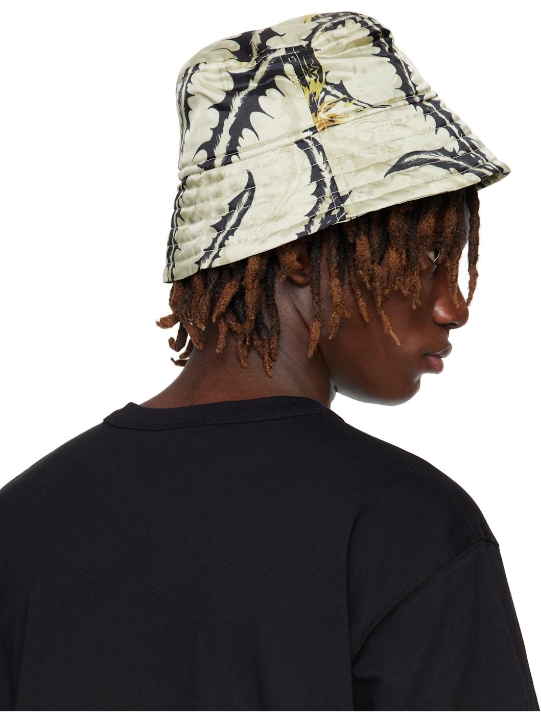 Yellow & Black Printed Bucket Hat - 3