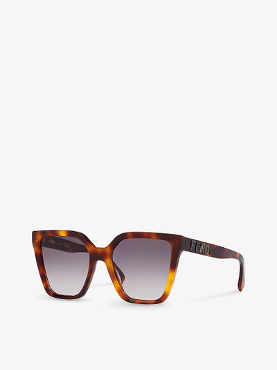 FENDI FE40086I square-frame tortoiseshell acetate sunglasses outlook
