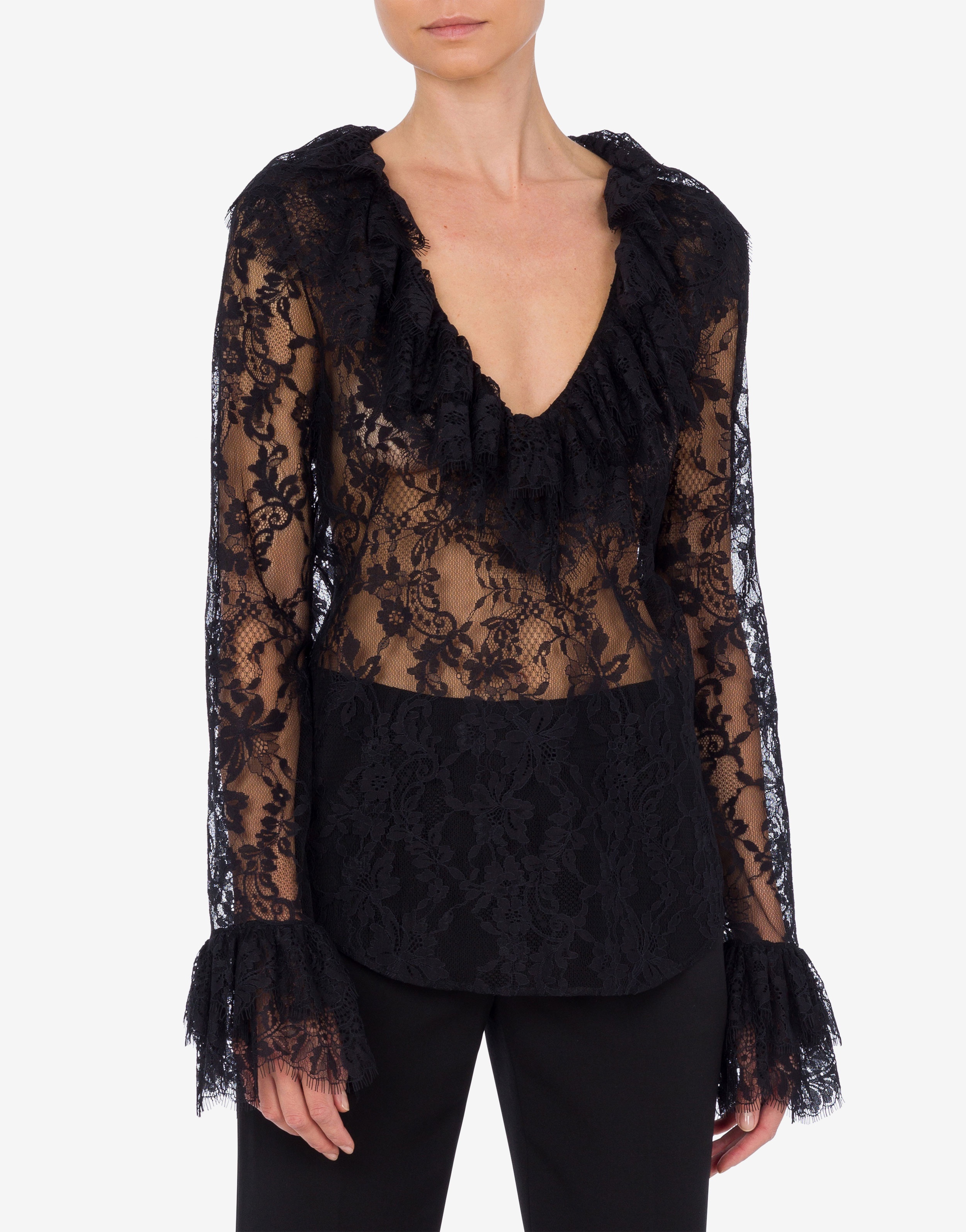 LACE BLOUSE WITH RUCHES - 2